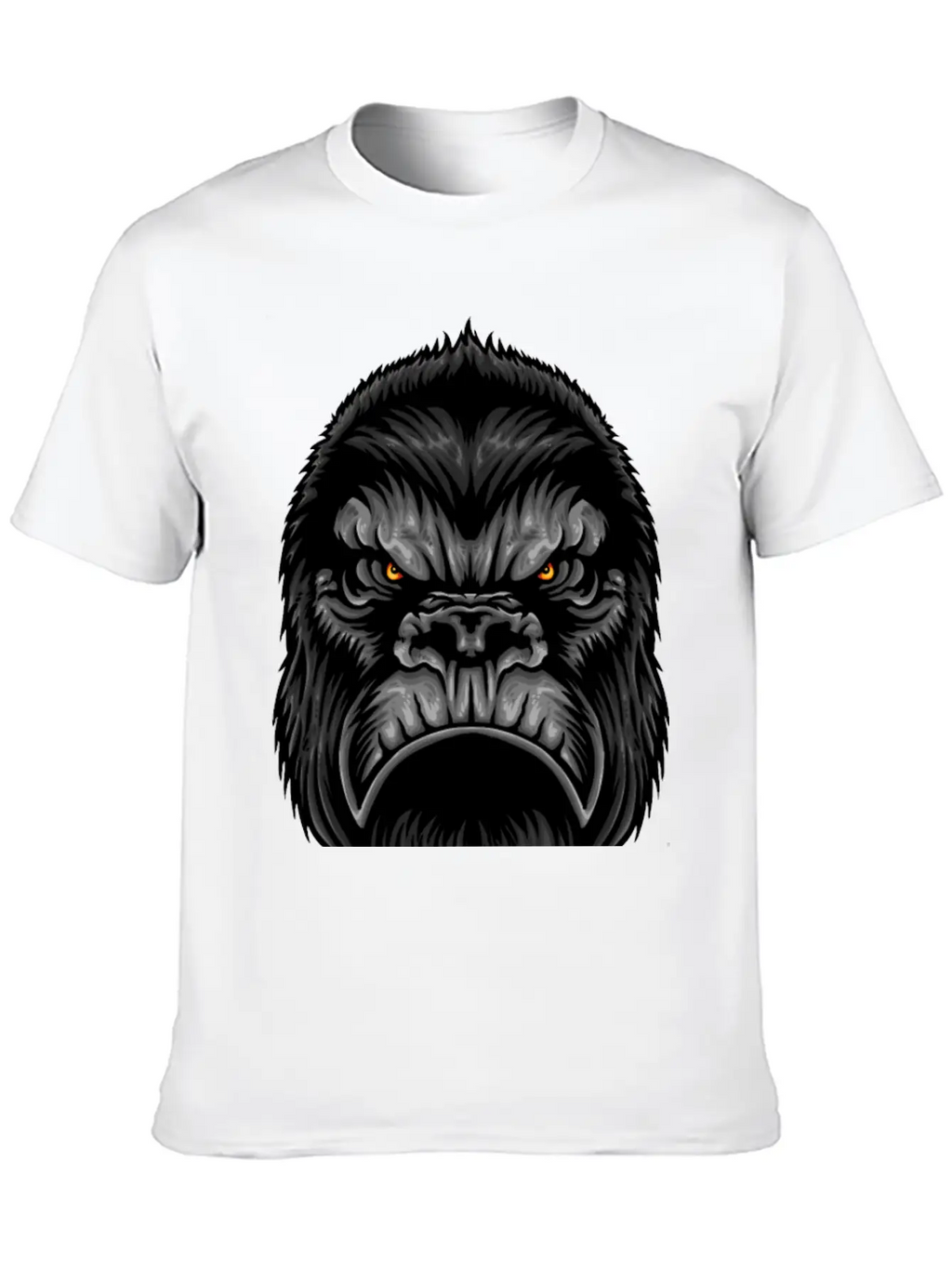 Gorilla Head Animal Wildlife Streetwear Fun Vector Stylish Everyday T-Shirt – Unisex Basic Cotton Tee