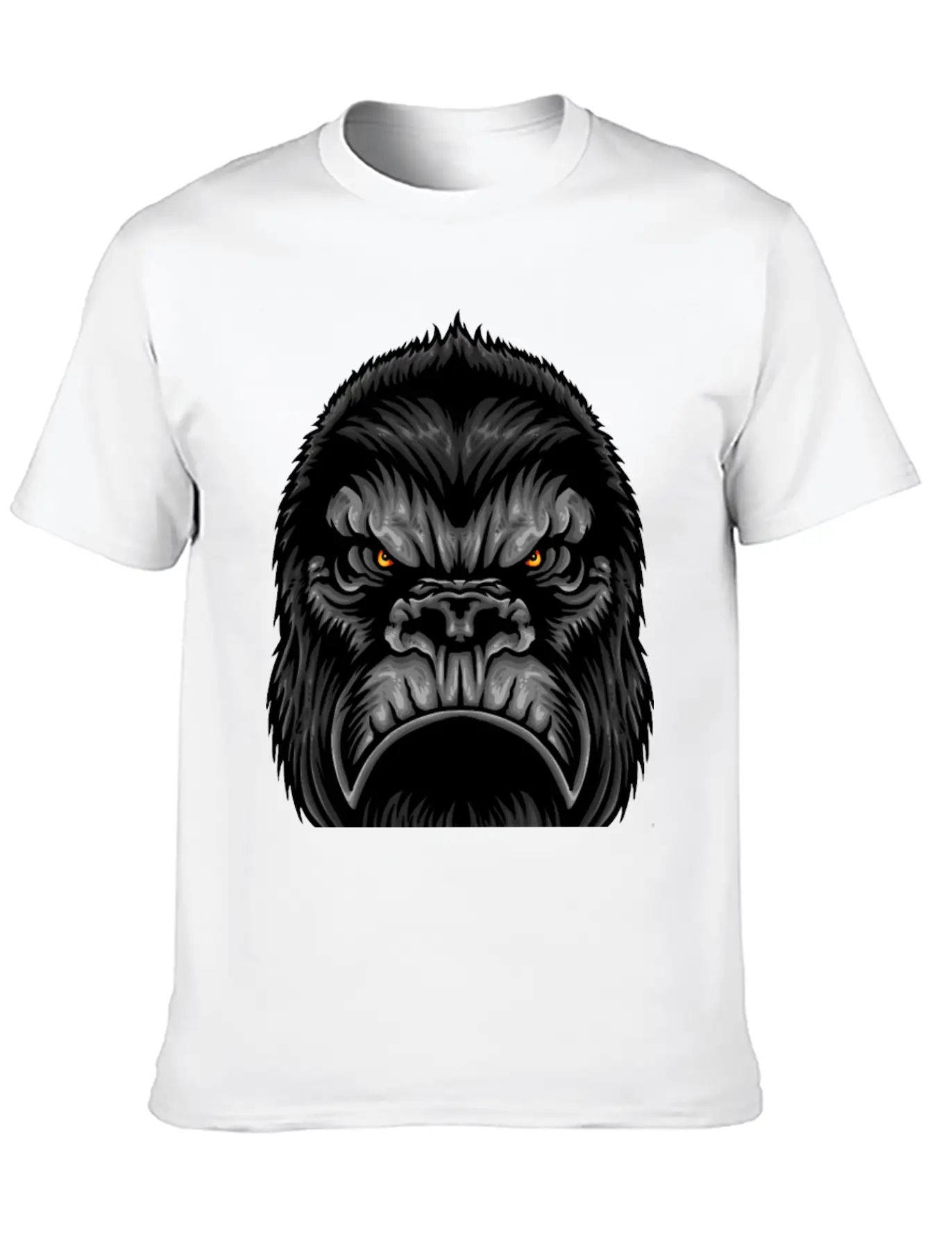 Gorilla Head Animal Wildlife Streetwear Fun Vector Stylish Everyday T-Shirt – Unisex Basic Cotton Tee