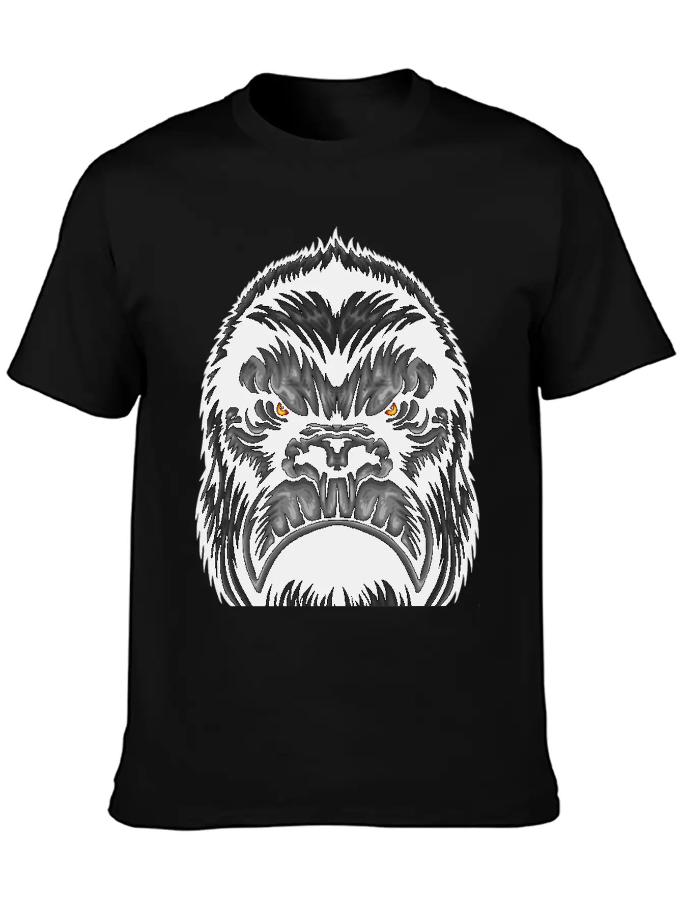 Gorilla Head Animal Wildlife Streetwear Fun Vector Stylish Everyday T-Shirt – Unisex Basic Cotton Tee