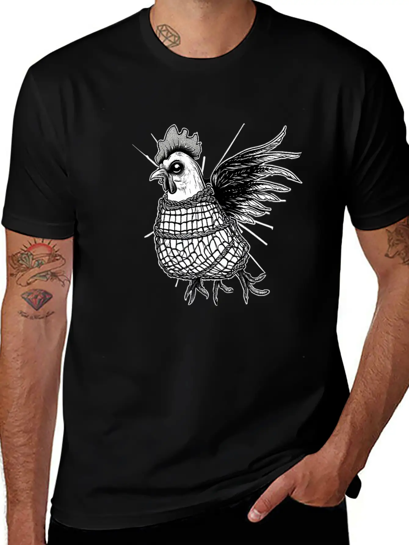 Goth Chick In Fishnet Breathable Soft Cotton T-Shirt – Timeless Casual Look