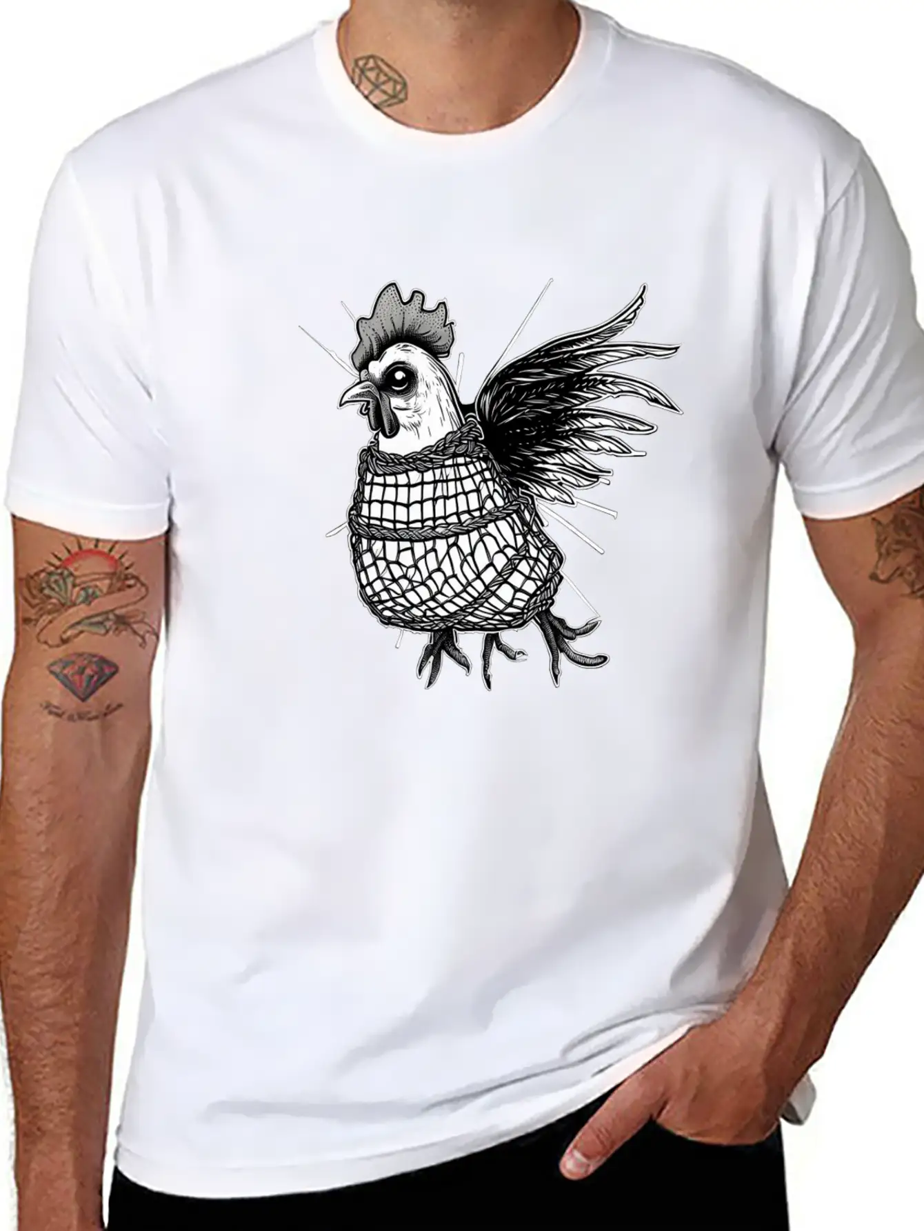 Goth Chick In Fishnet Breathable Soft Cotton T-Shirt – Timeless Casual Look