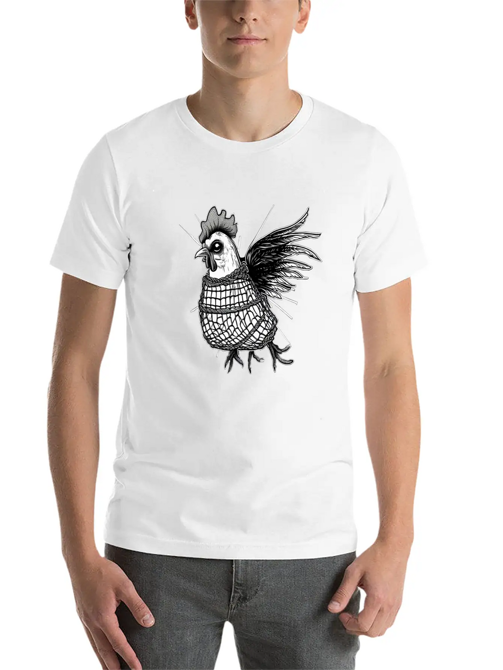 Goth Chick In Fishnet Breathable Soft Cotton T-Shirt – Timeless Casual Look