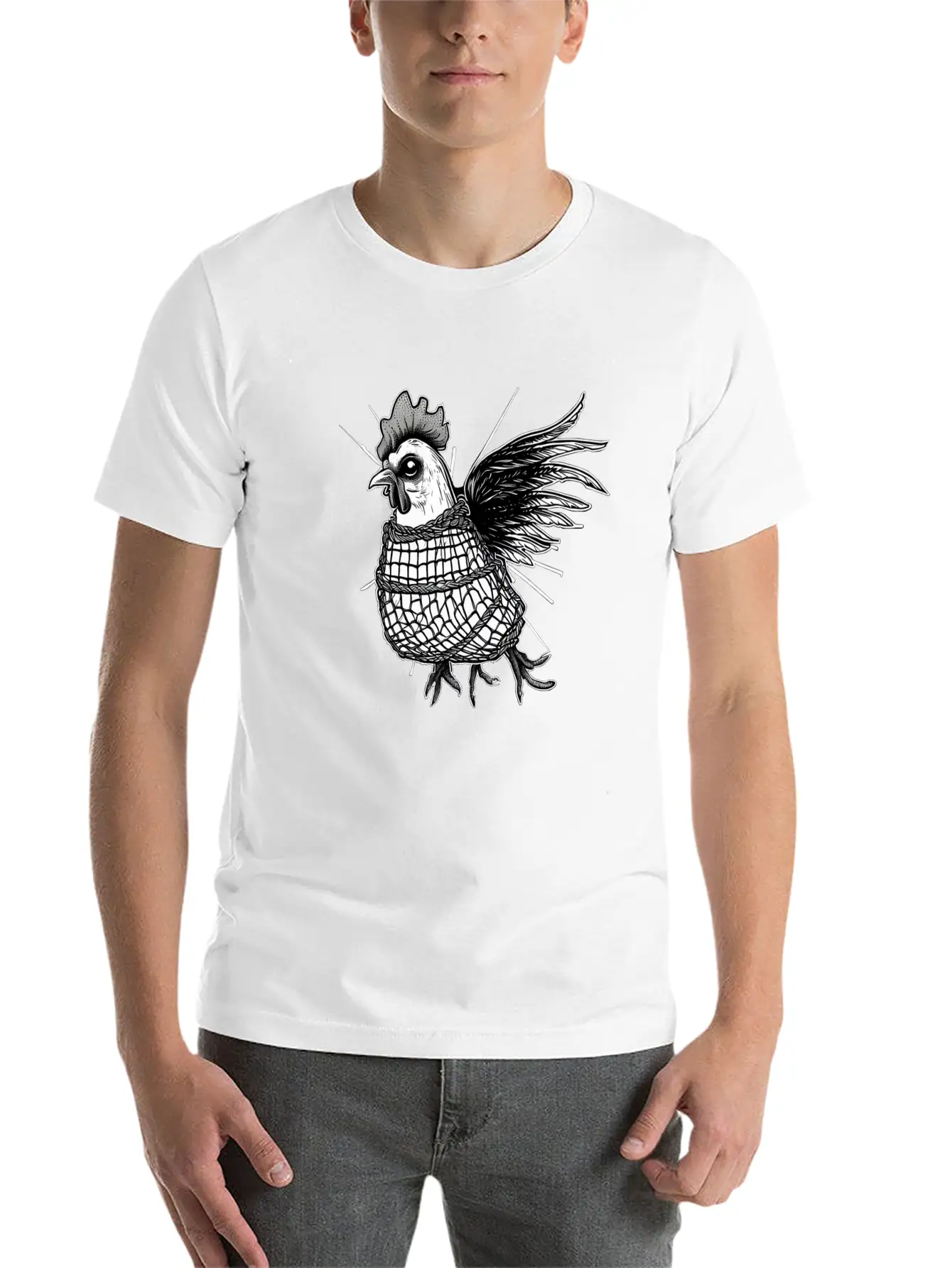 Goth Chick In Fishnet Breathable Soft Cotton T-Shirt – Timeless Casual Look