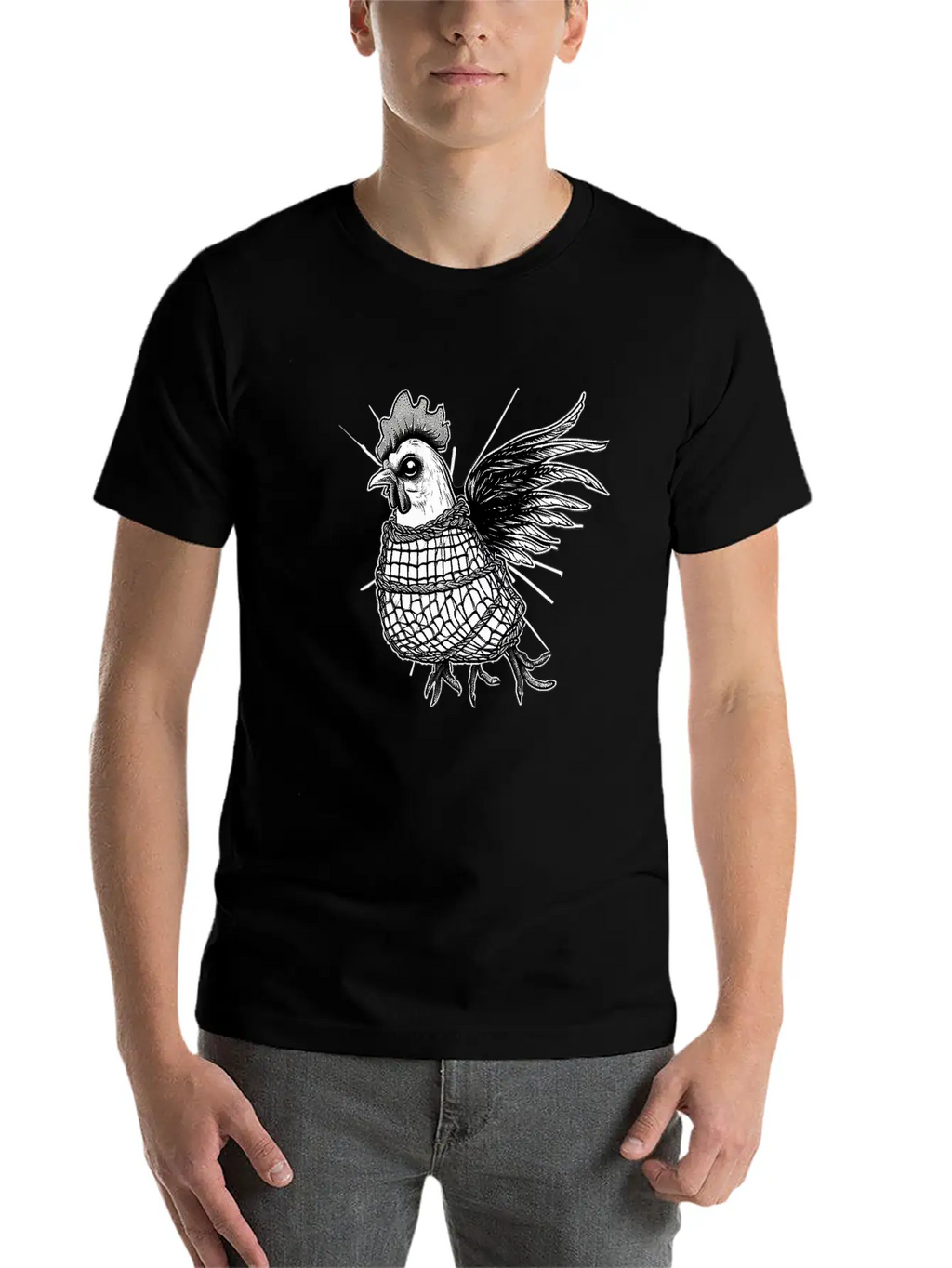 Goth Chick In Fishnet Breathable Soft Cotton T-Shirt – Timeless Casual Look