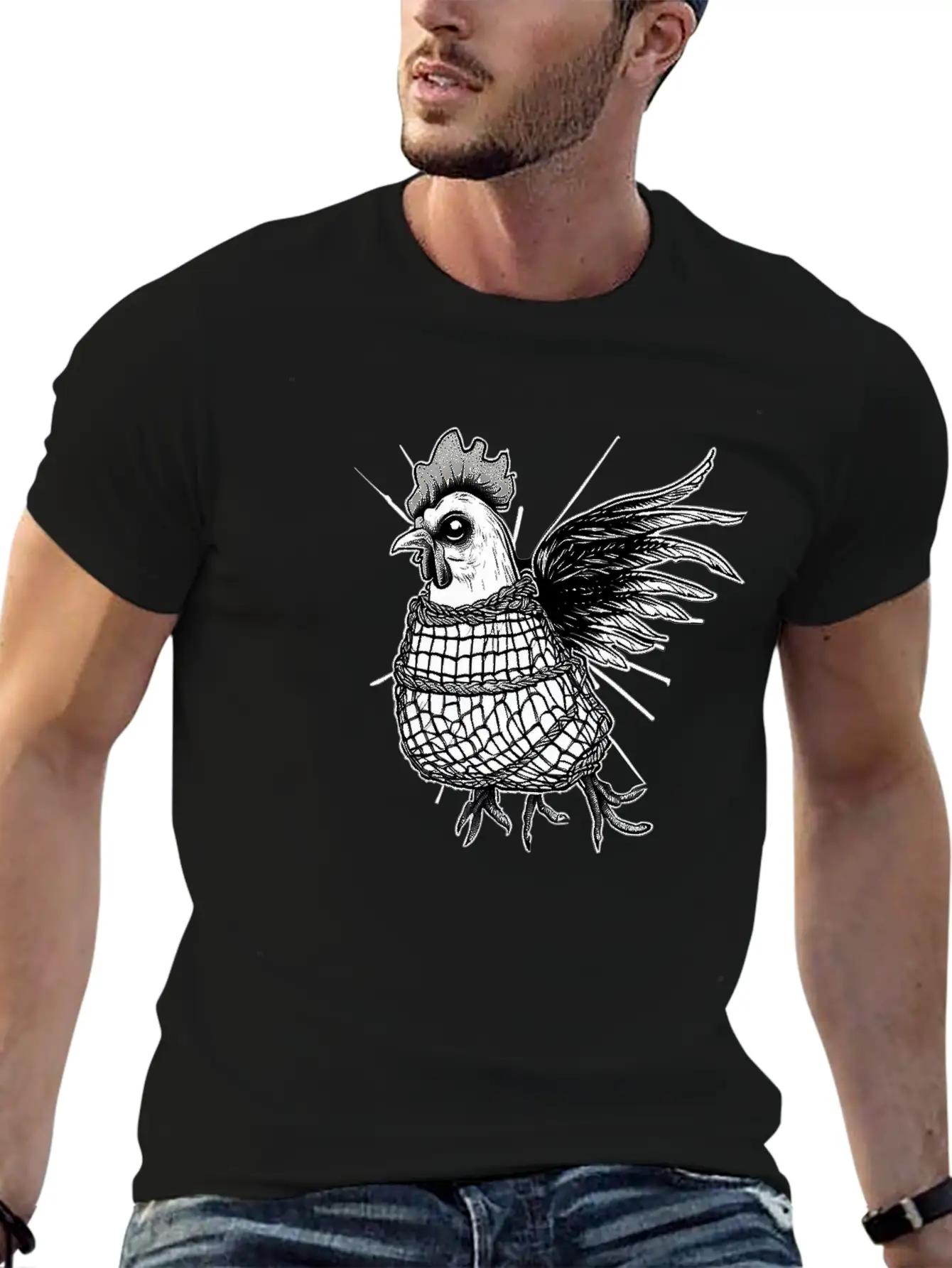 Goth Chick In Fishnet Breathable Soft Cotton T-Shirt – Timeless Casual Look