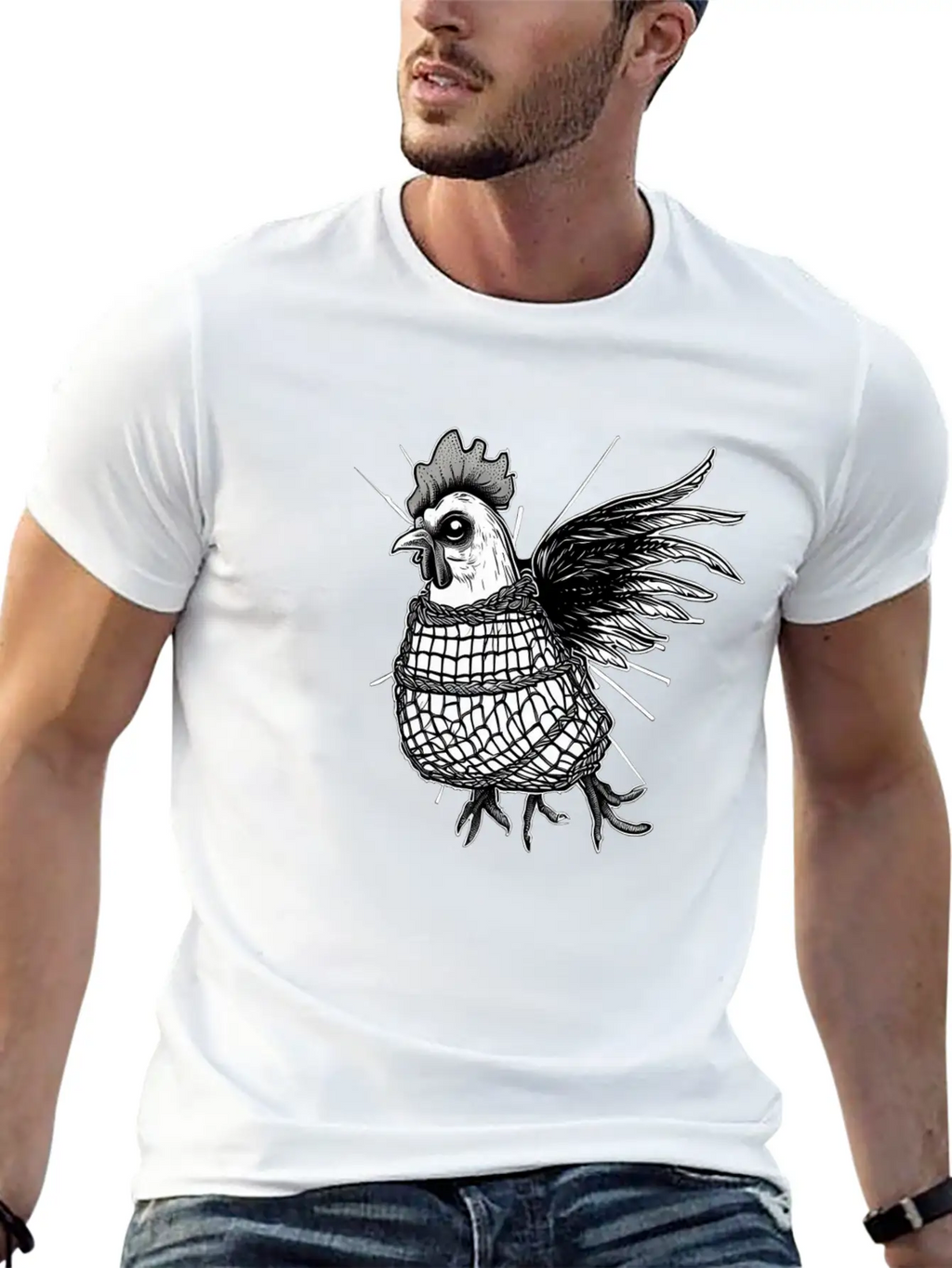 Goth Chick In Fishnet Breathable Soft Cotton T-Shirt – Timeless Casual Look
