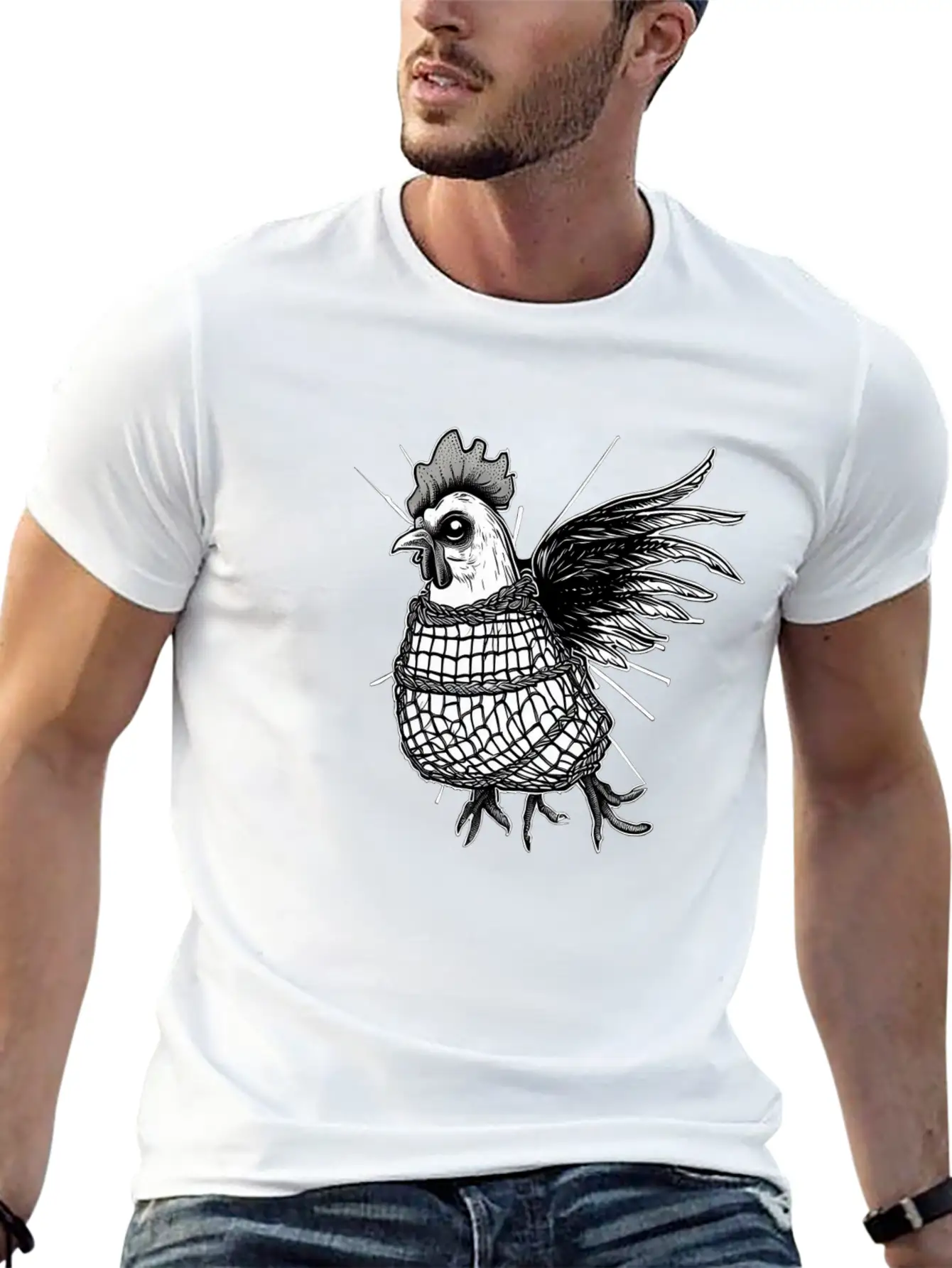 Goth Chick In Fishnet Breathable Soft Cotton T-Shirt – Timeless Casual Look