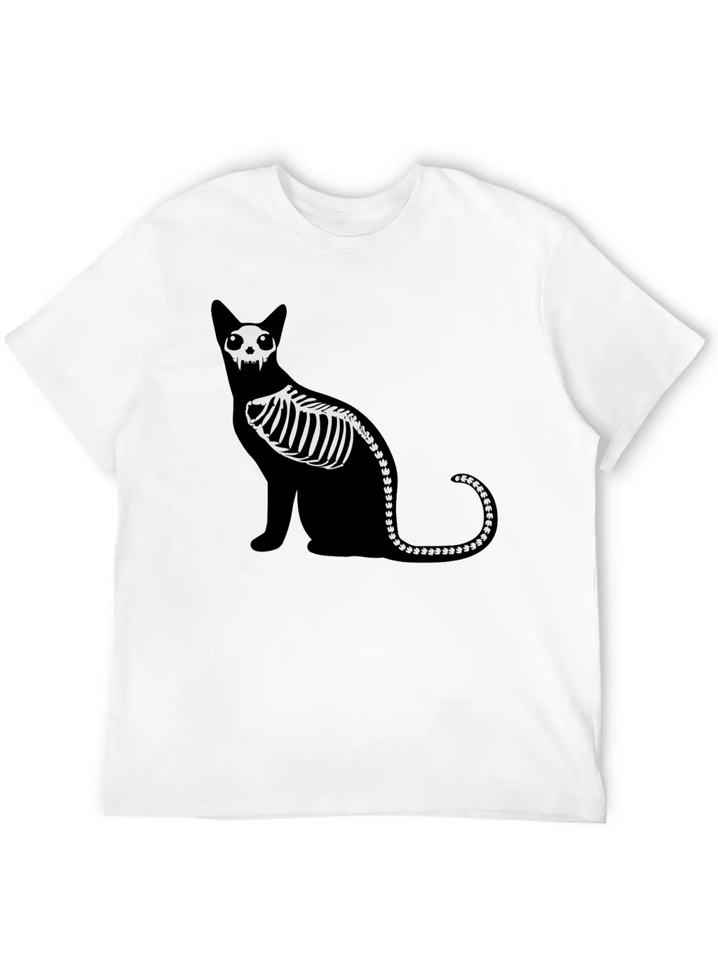Gothic Cat Skeleton Timeless Short Sleeve Tee – Comfy And Minimalist Design
