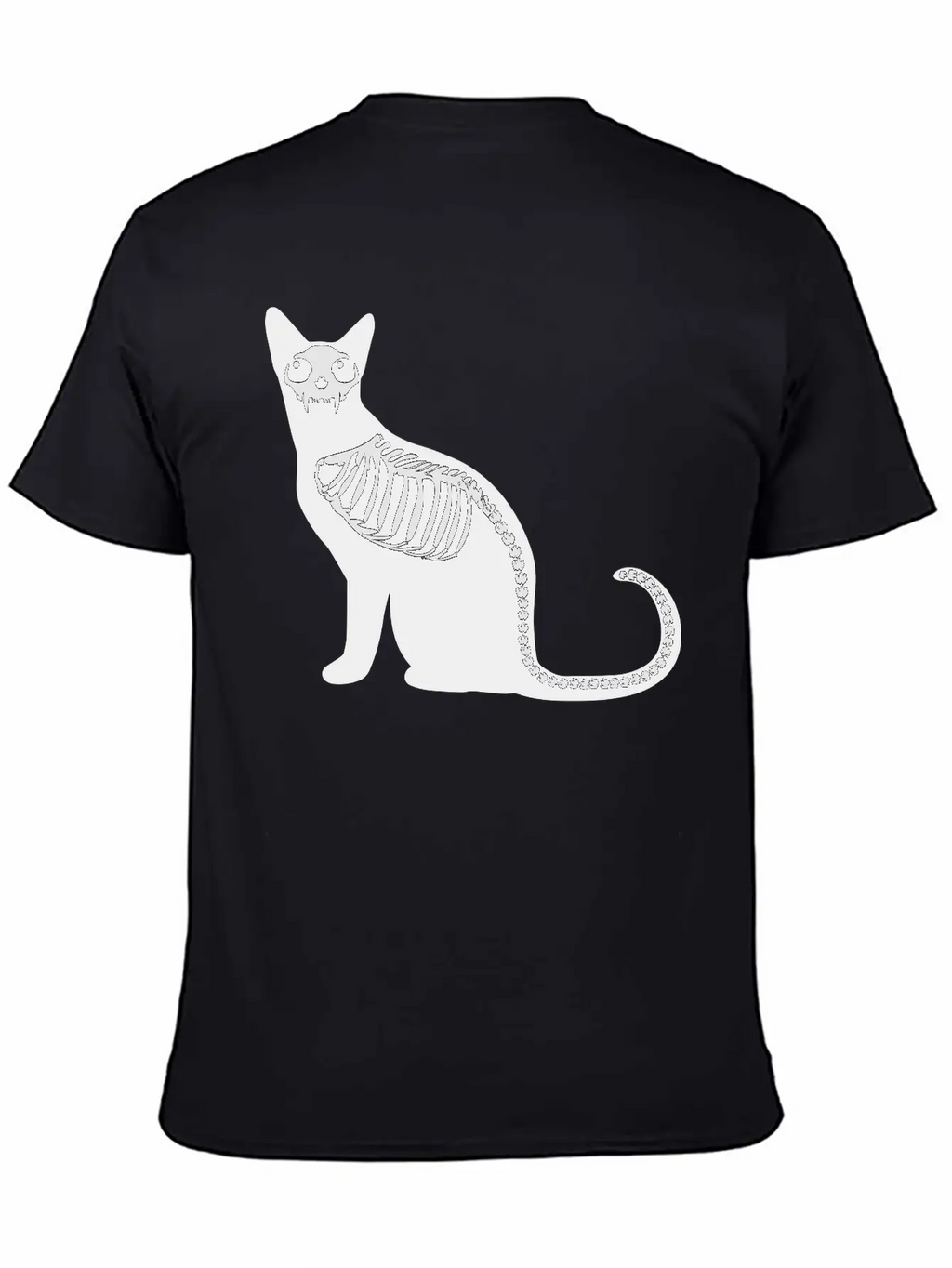 Gothic Cat Skeleton Timeless Short Sleeve Tee – Comfy And Minimalist Design