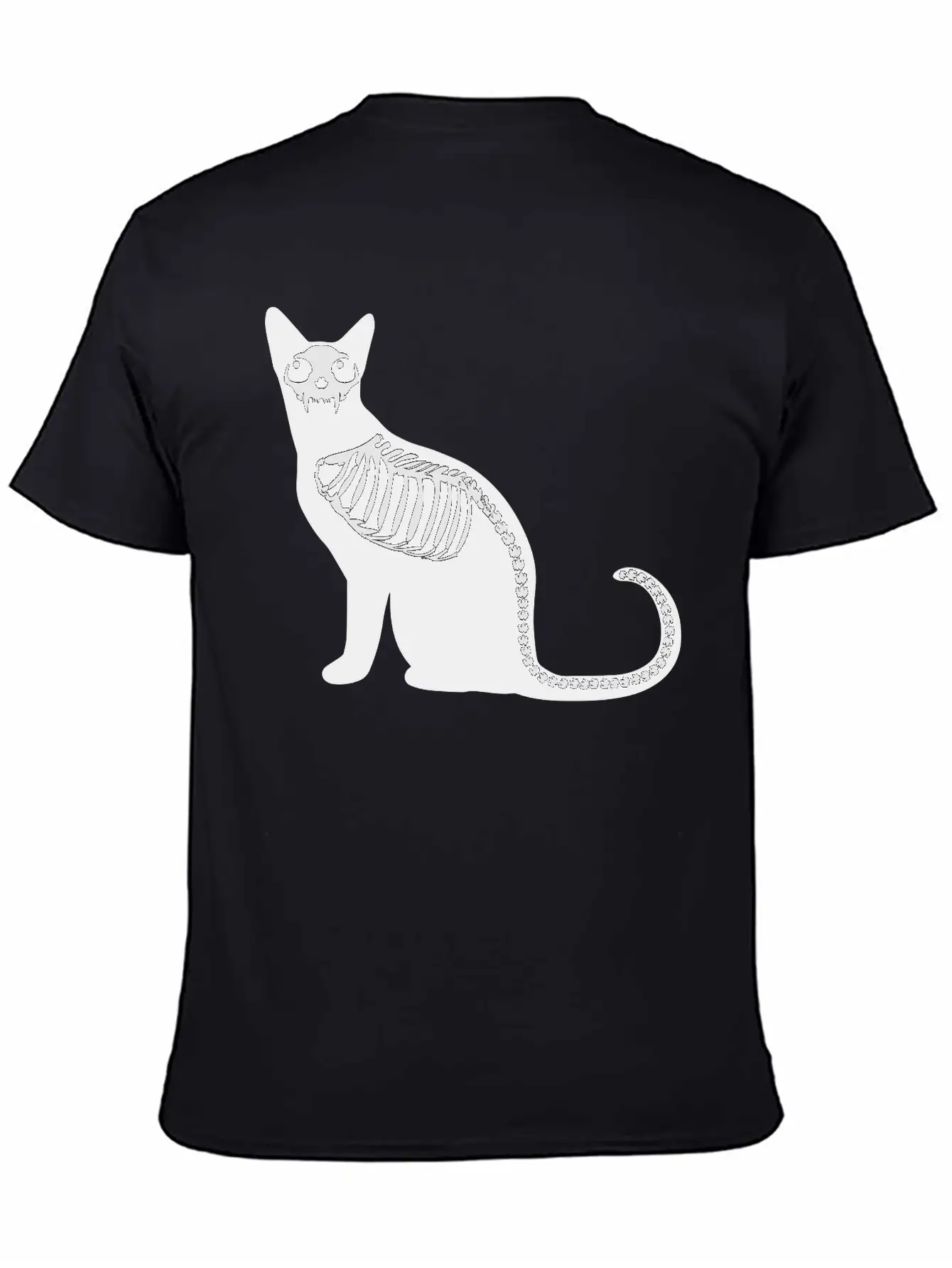 Gothic Cat Skeleton Timeless Short Sleeve Tee – Comfy And Minimalist Design