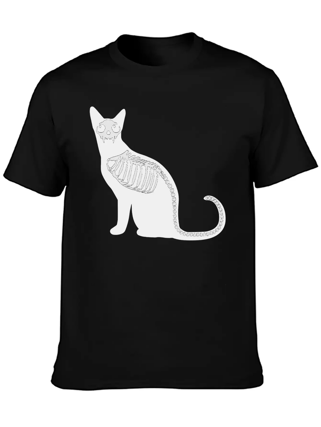 Gothic Cat Skeleton Timeless Short Sleeve Tee – Comfy And Minimalist Design