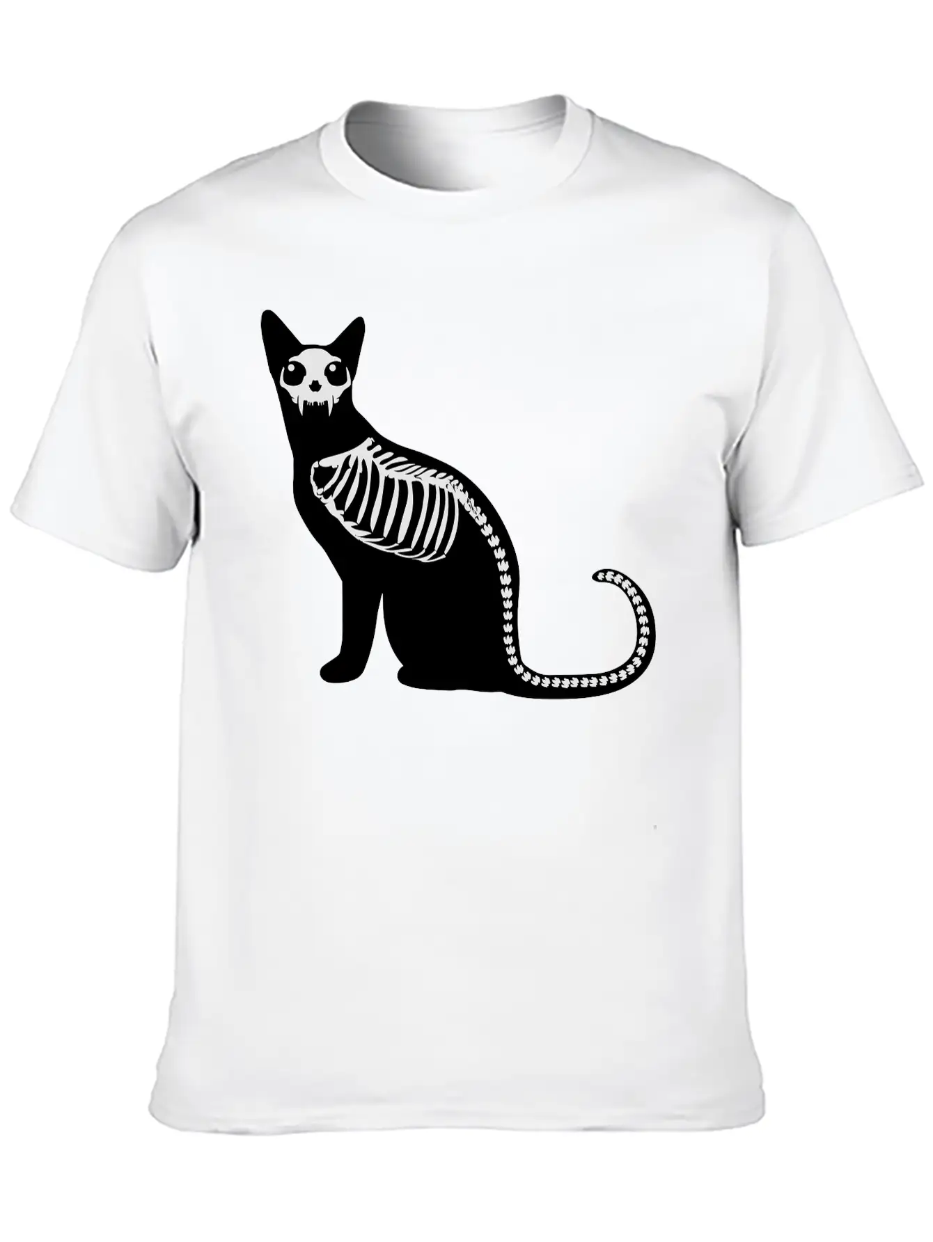Gothic Cat Skeleton Timeless Short Sleeve Tee – Comfy And Minimalist Design