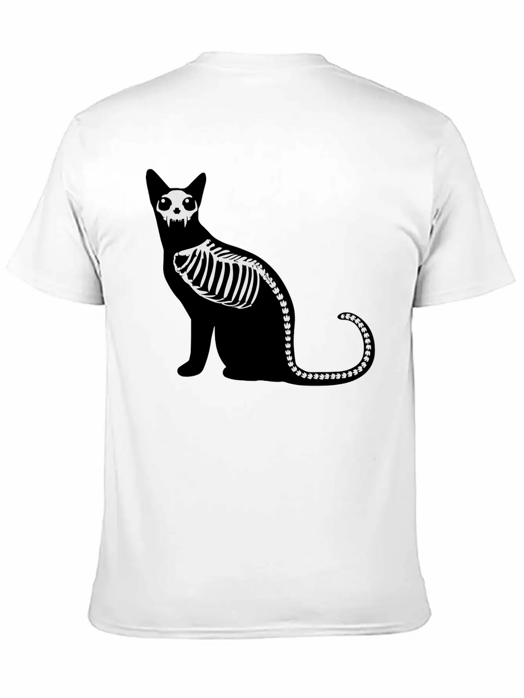 Gothic Cat Skeleton Timeless Short Sleeve Tee – Comfy And Minimalist Design