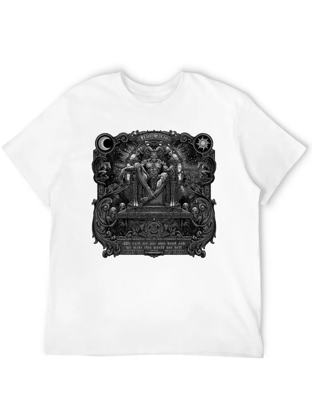 Gothic Evil Satans Throne Classic Cotton Tee – Unisex Comfort For Any Season