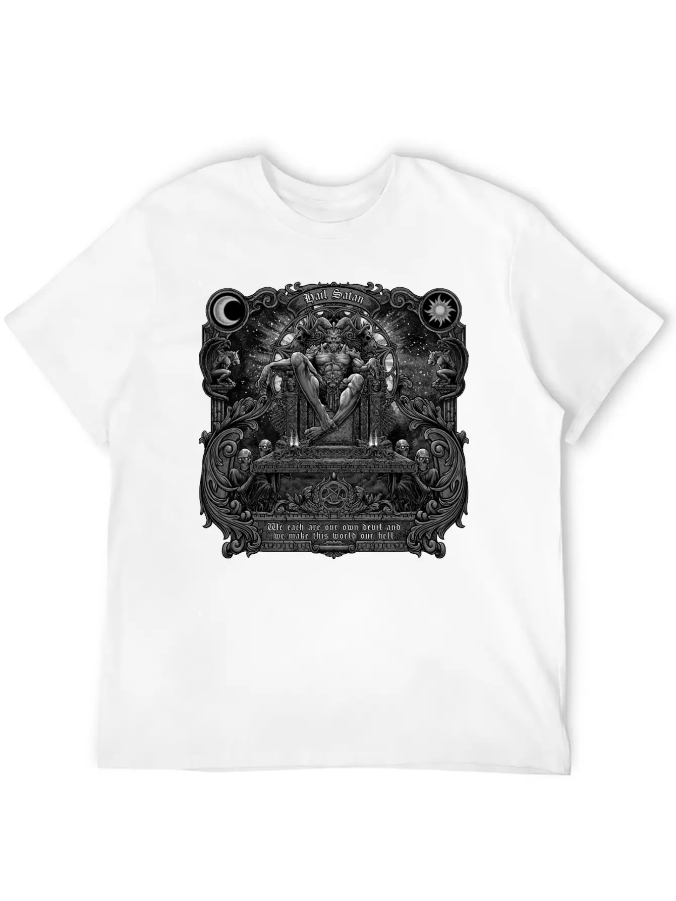 Gothic Evil Satans Throne Classic Cotton Tee – Unisex Comfort For Any Season