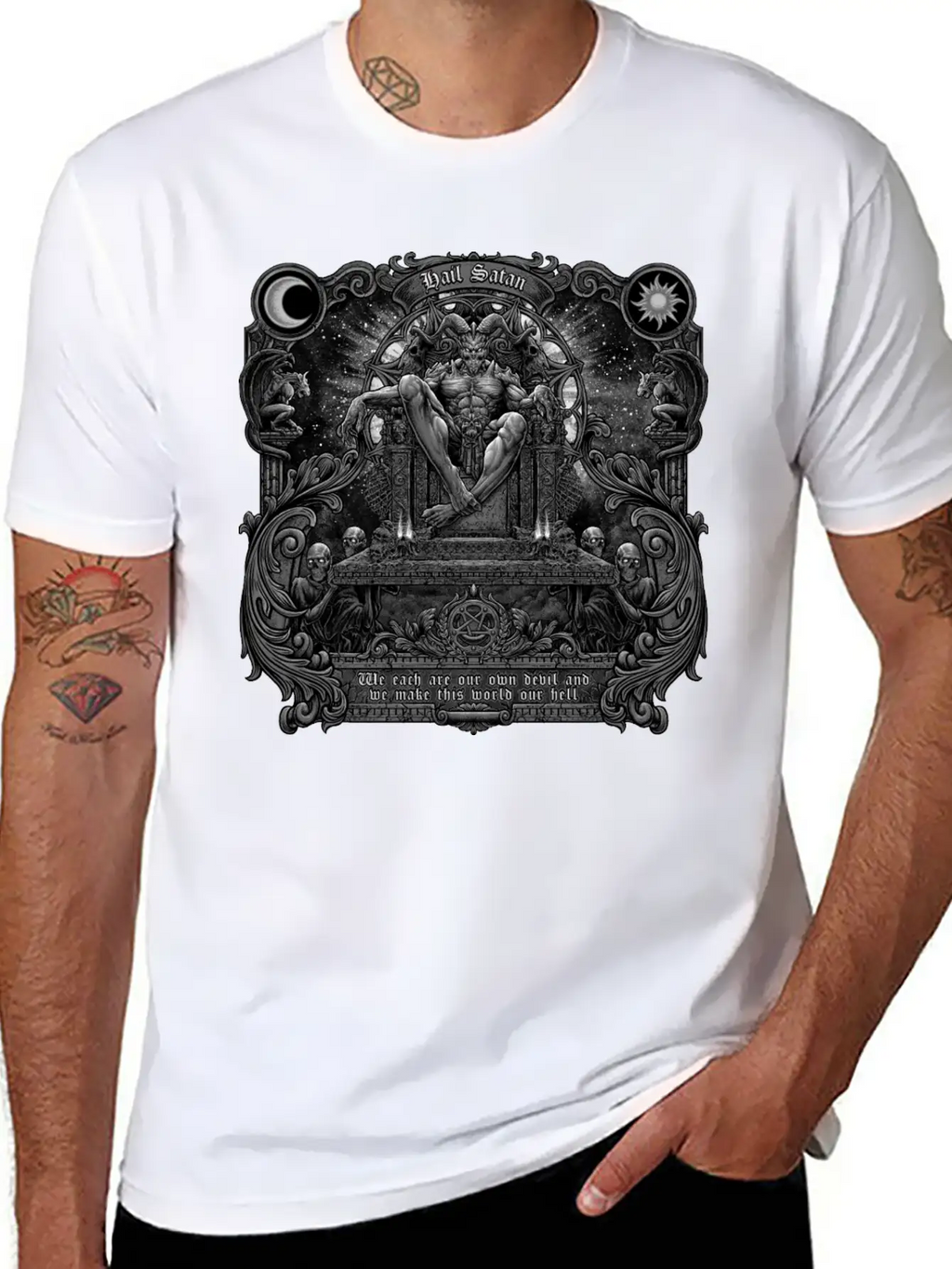 Gothic Evil Satans Throne Classic Cotton Tee – Unisex Comfort For Any Season