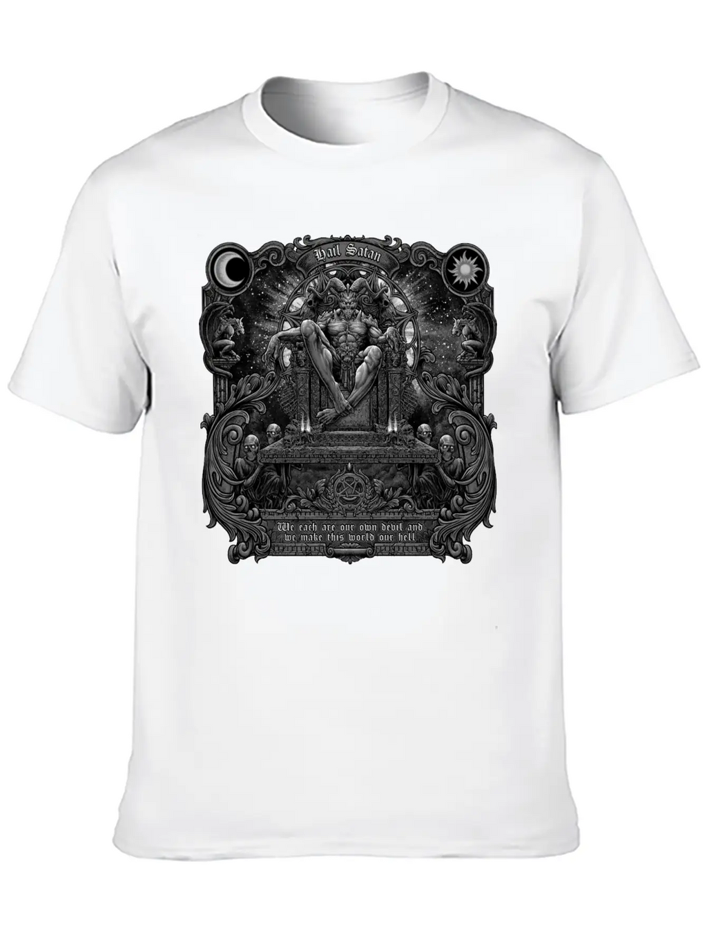 Gothic Evil Satans Throne Classic Cotton Tee – Unisex Comfort For Any Season