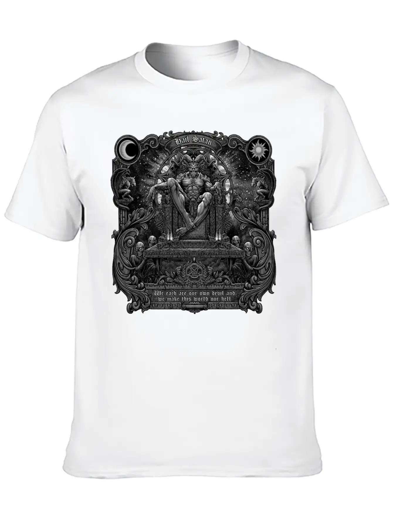 Gothic Evil Satans Throne Classic Cotton Tee – Unisex Comfort For Any Season