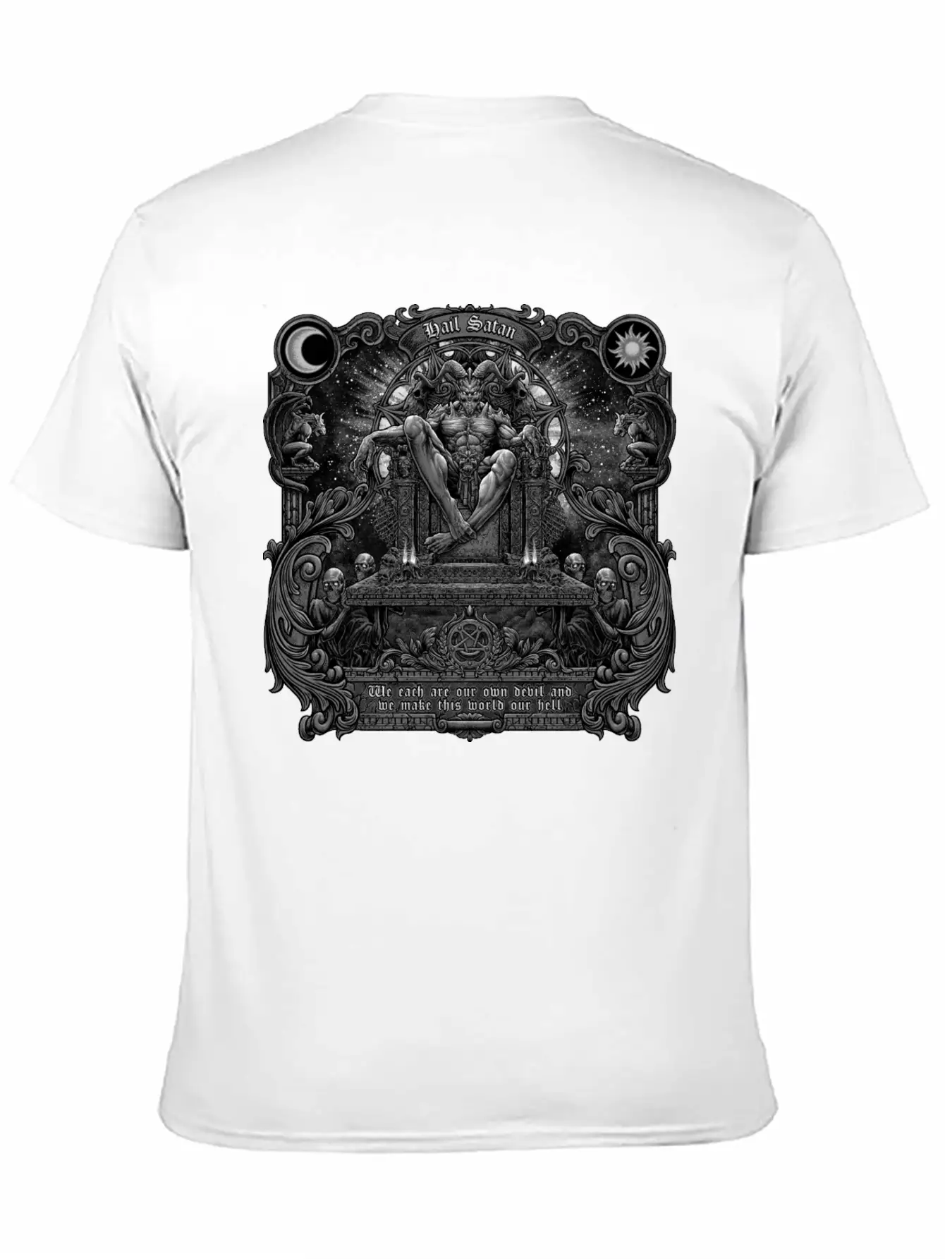 Gothic Evil Satans Throne Classic Cotton Tee – Unisex Comfort For Any Season