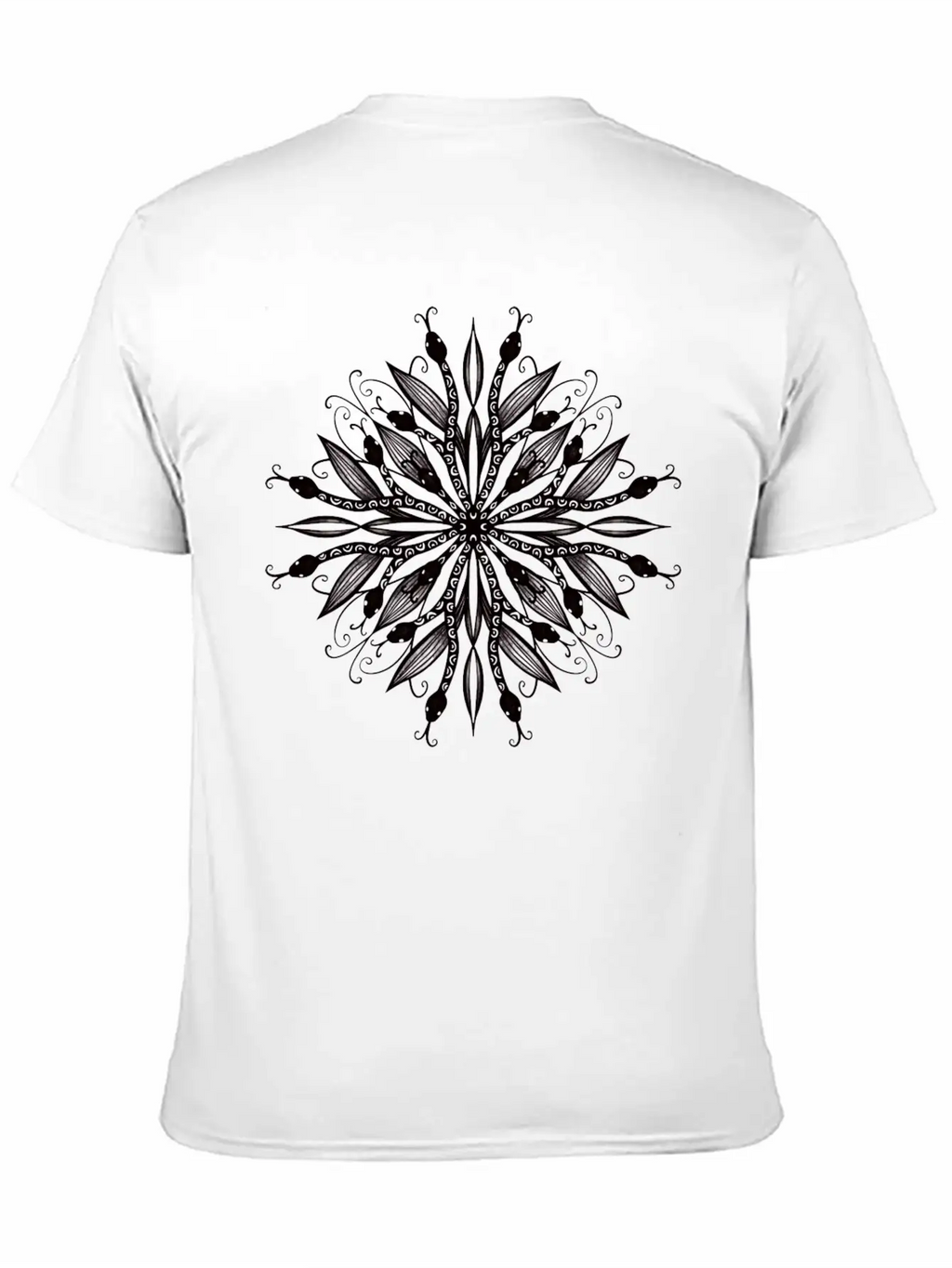 Gothic Mandala Leaves And Snakes Timeless Short Sleeve Tee – Comfy And Minimalist Design