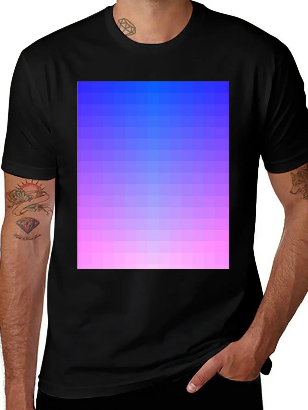Gradient Color Pixel Pattern #2 Essential Cotton Tee For Daily Outfits – Unisex Style