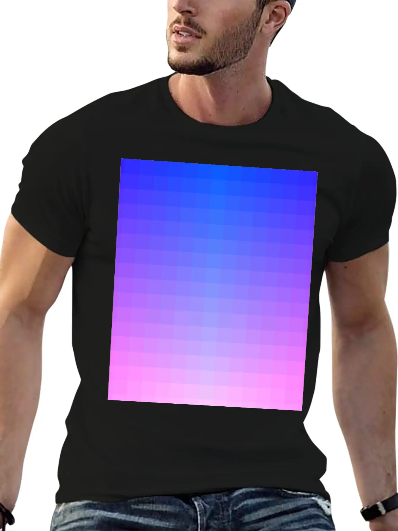 Gradient Color Pixel Pattern #2 Essential Cotton Tee For Daily Outfits – Unisex Style