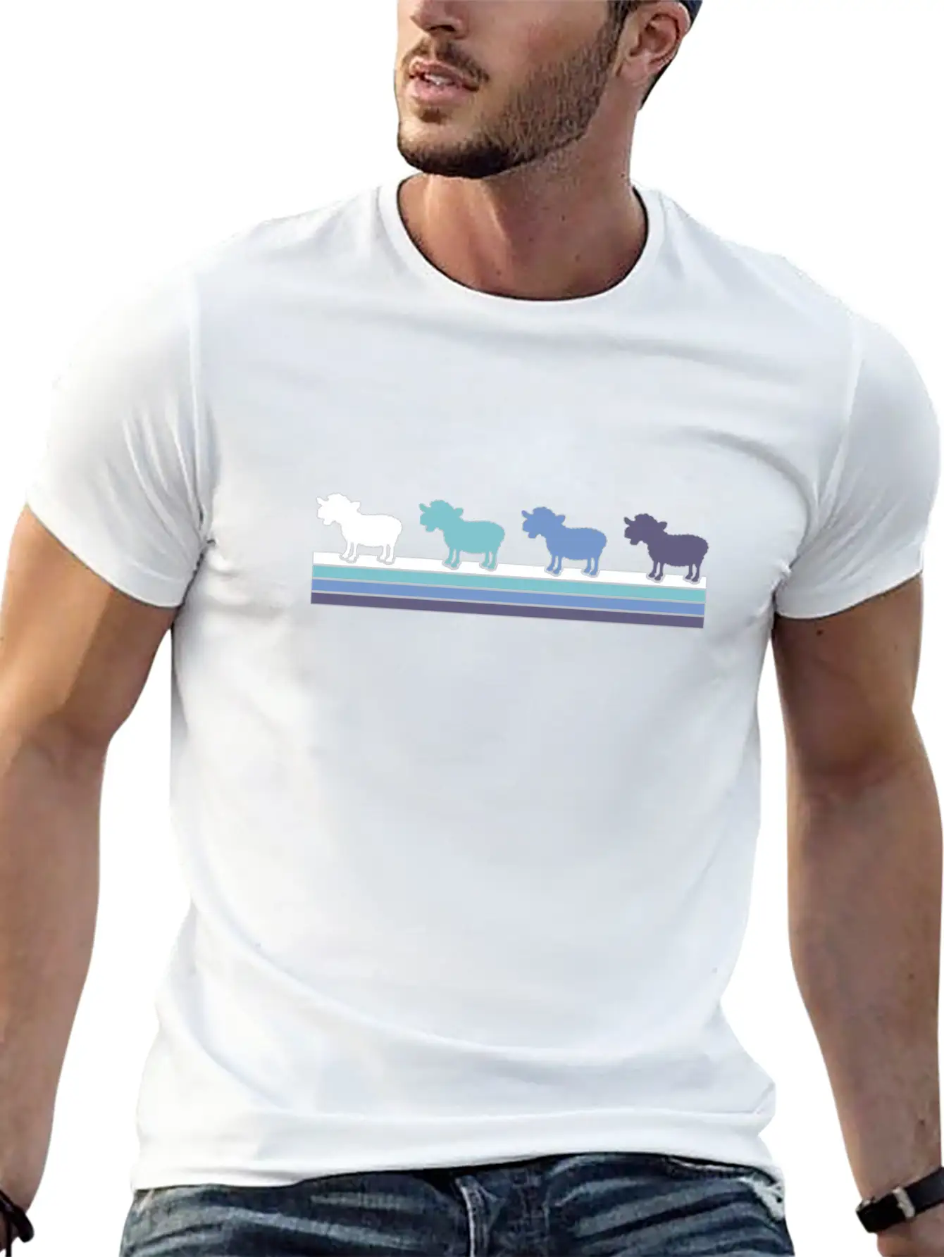 Gradient Kangaroo Silhouette Classic Cotton Tee – Unisex Comfort For Any Season