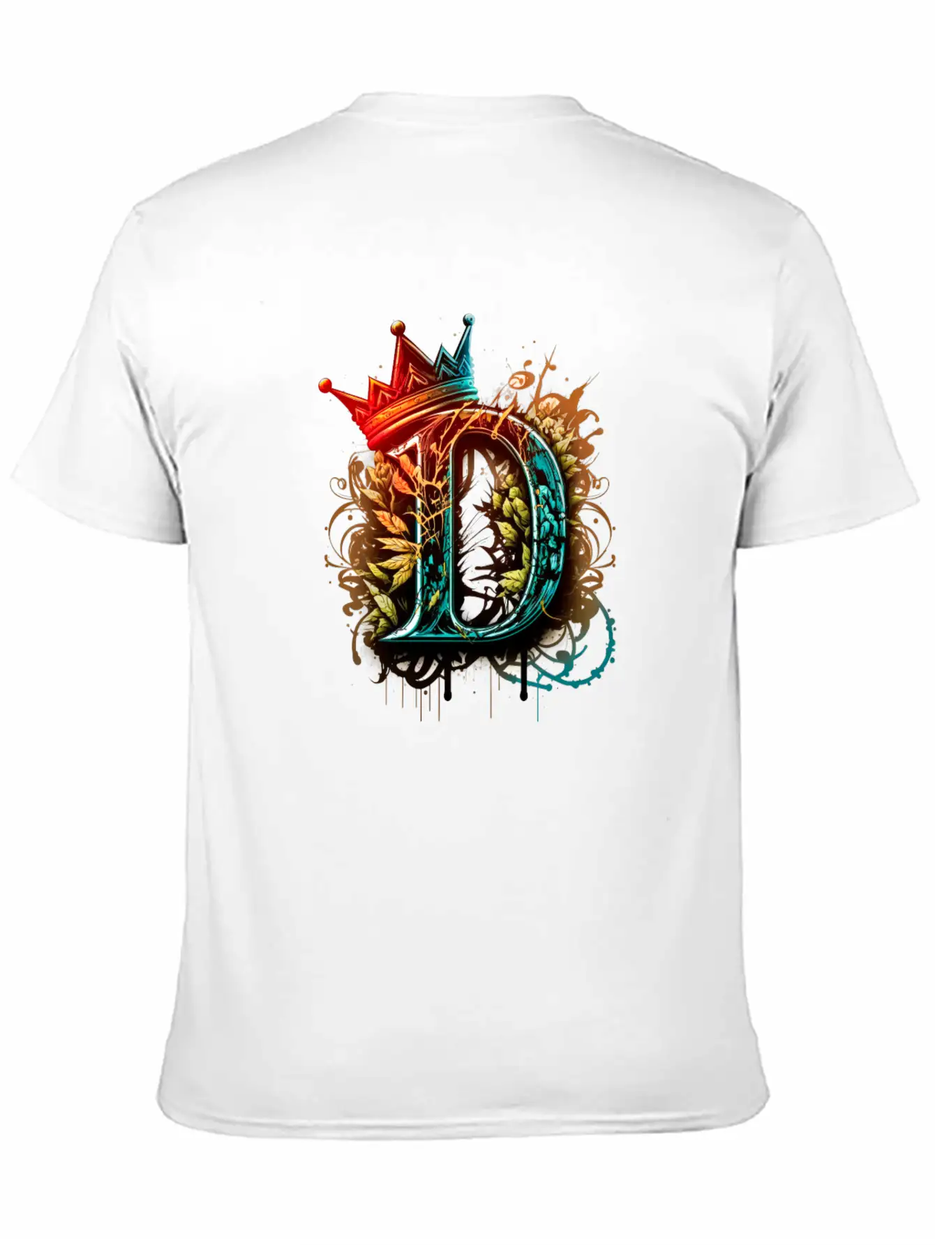 Graffiti Initial Letter "D" With 👑 Unisex Casual T-Shirt – Clean Design For Daily Comfort