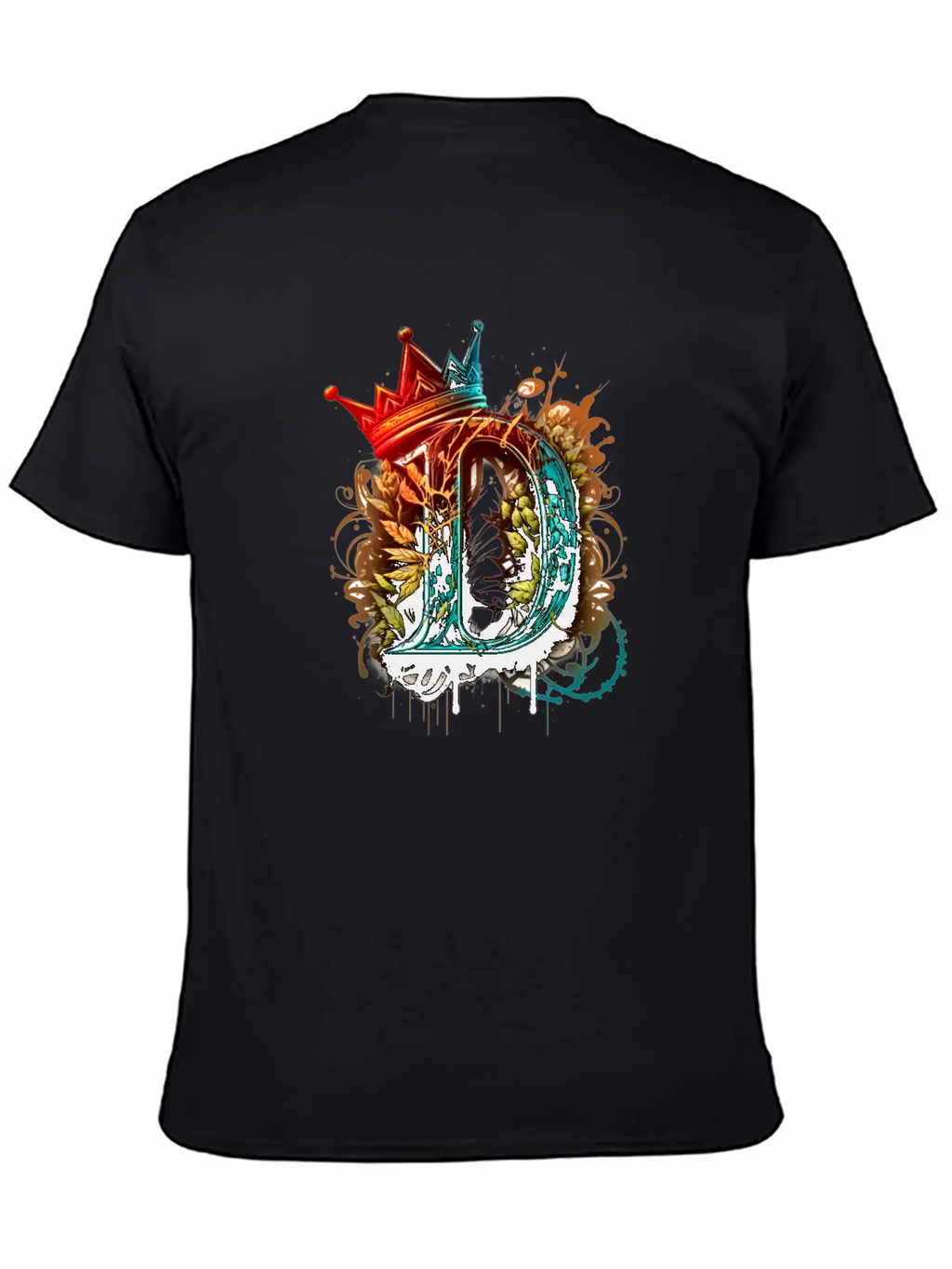 Graffiti Initial Letter "D" With 👑 Unisex Casual T-Shirt – Clean Design For Daily Comfort
