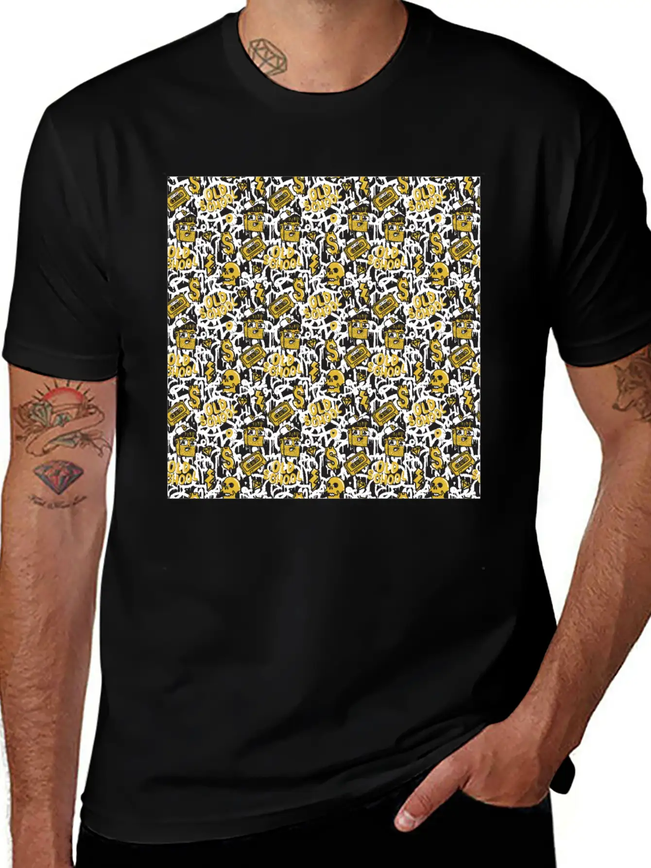Graffiti Pattern | Street Art Urban Graphic Breathable Graphic T-Shirt – Perfect For Casual Days
