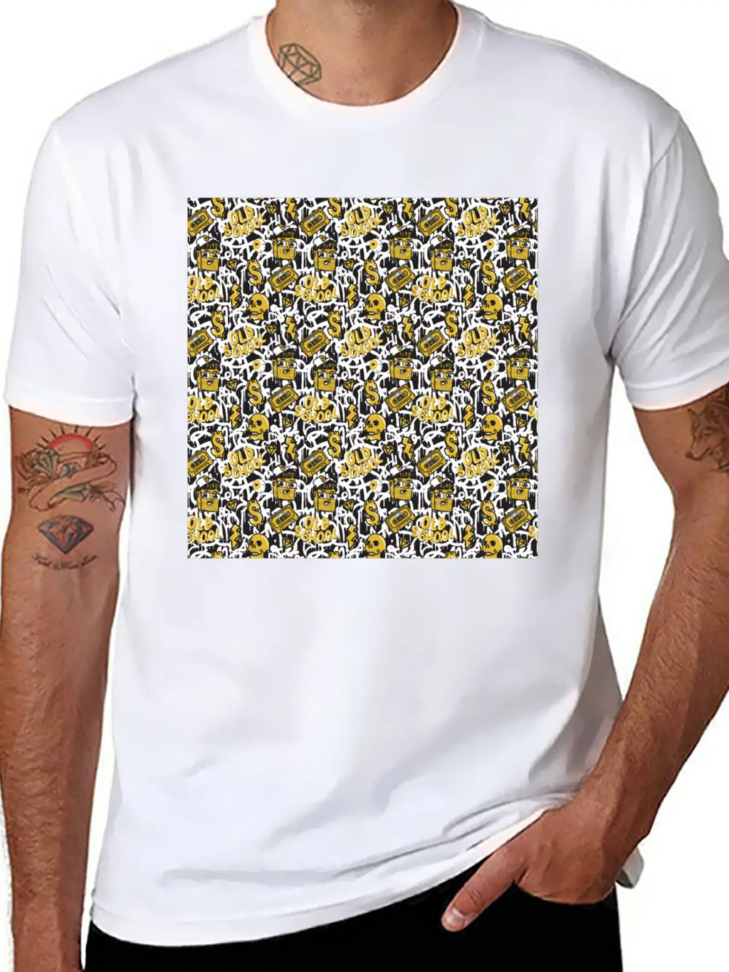 Graffiti Pattern | Street Art Urban Graphic Breathable Graphic T-Shirt – Perfect For Casual Days