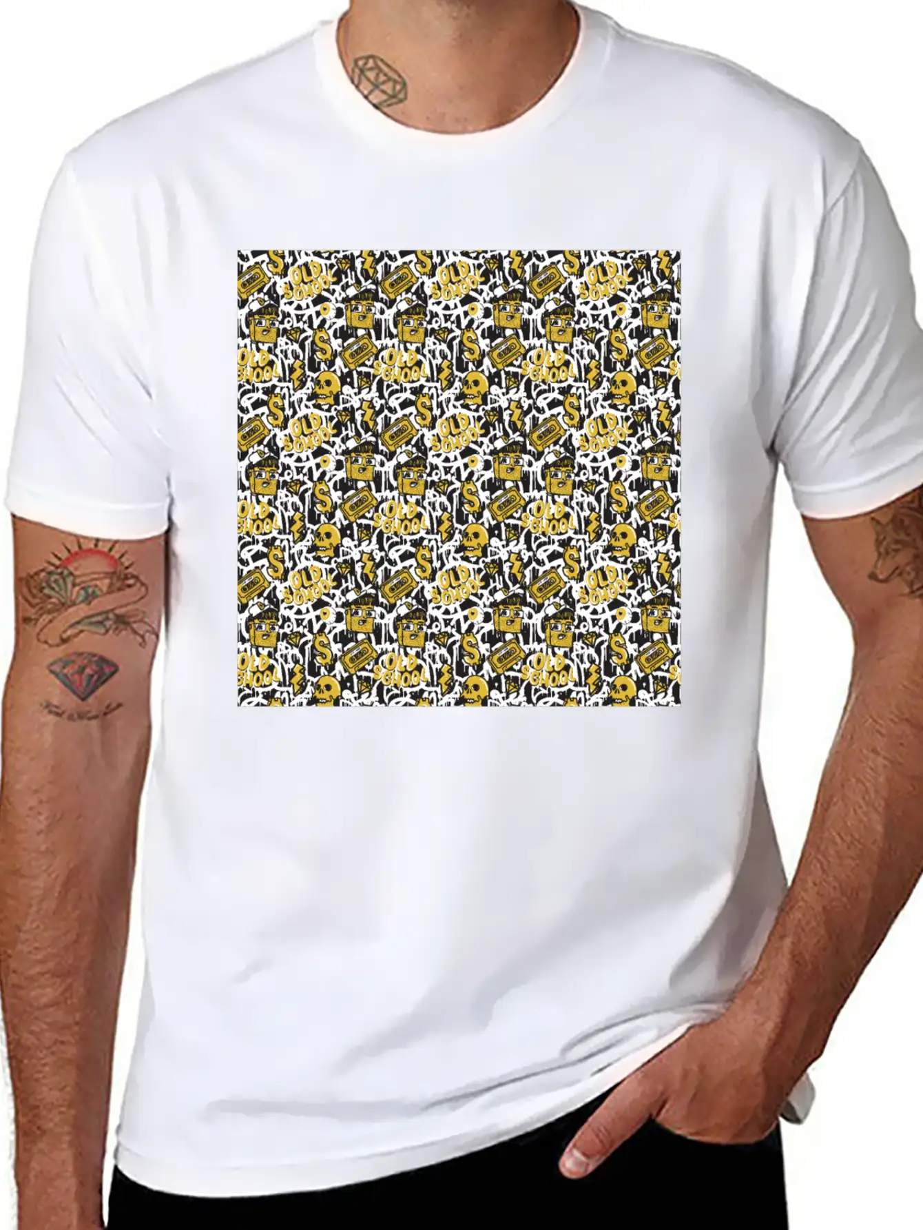 Graffiti Pattern | Street Art Urban Graphic Breathable Graphic T-Shirt – Perfect For Casual Days