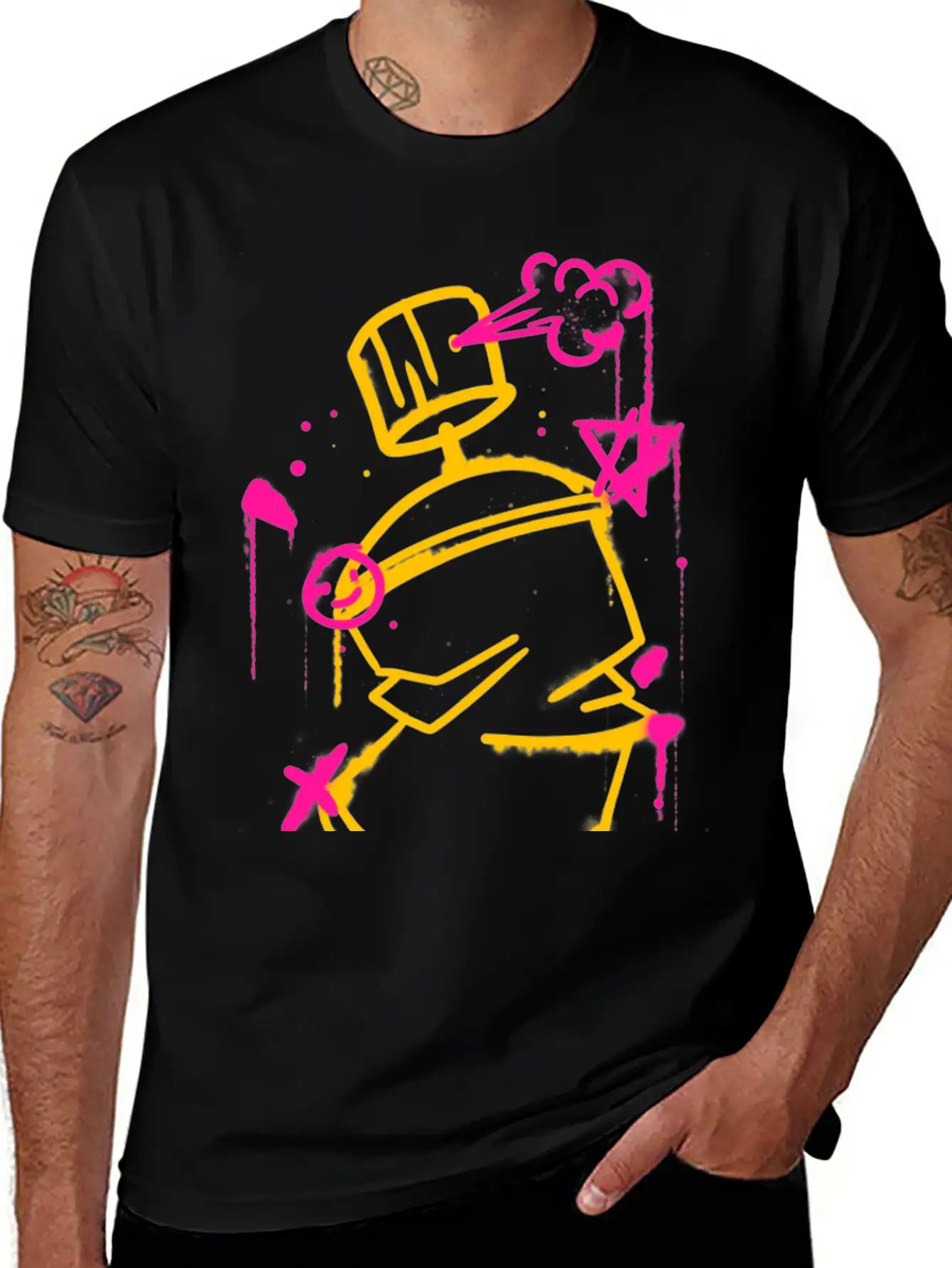 Graffiti Spray Can Basic Graphic T-Shirt – Daily Comfort In Soft Cotton