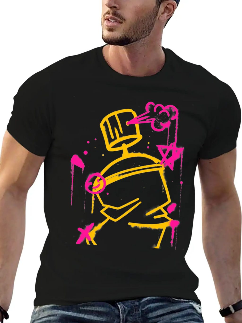 Graffiti Spray Can Basic Graphic T-Shirt – Daily Comfort In Soft Cotton