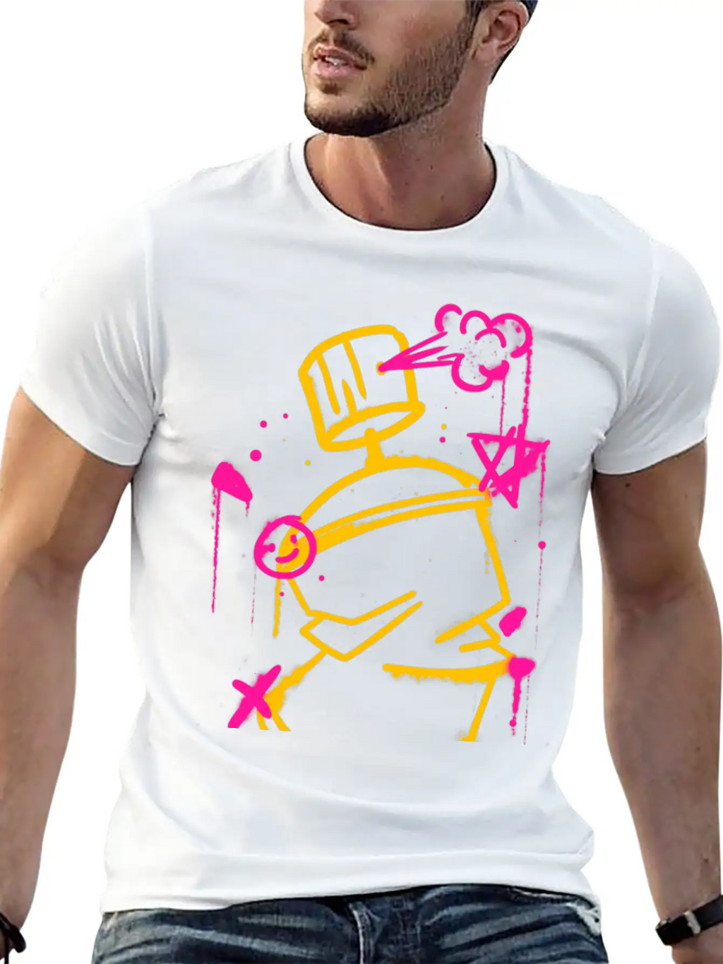 Graffiti Spray Can Basic Graphic T-Shirt – Daily Comfort In Soft Cotton
