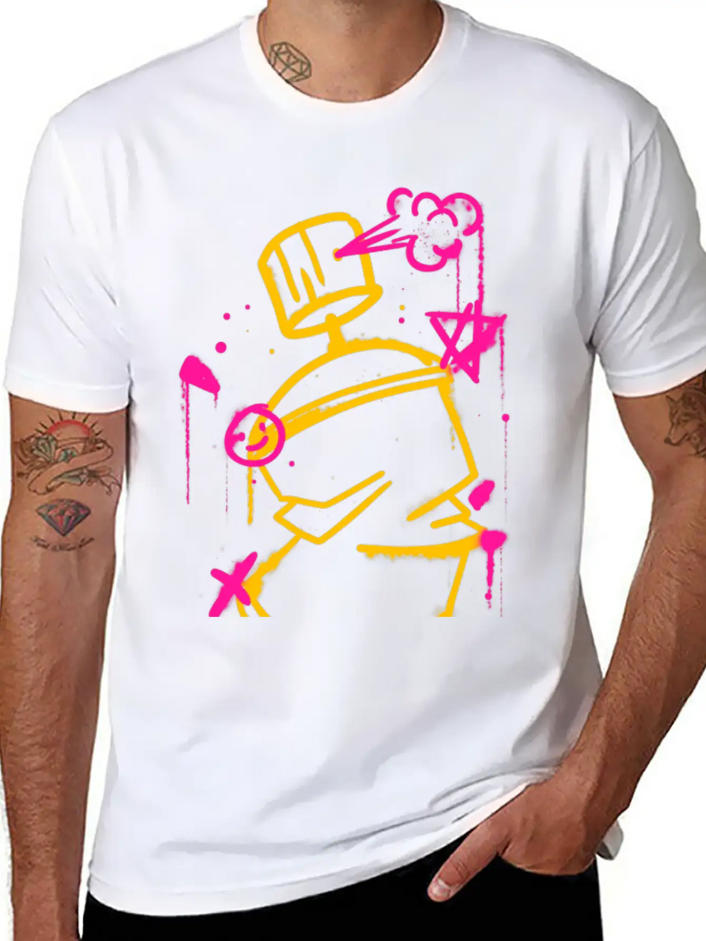 Graffiti Spray Can Basic Graphic T-Shirt – Daily Comfort In Soft Cotton