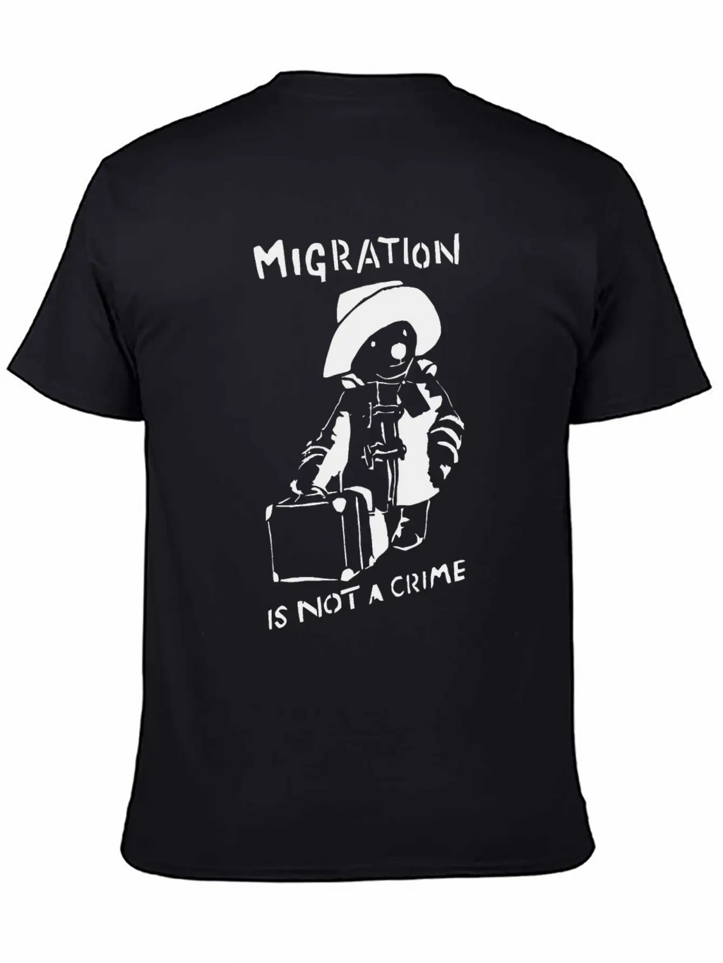 Graffiti Tshirt Migration Is Not A Crime Shirts Unisex Casual T-Shirt – Clean Design For Daily Comfort