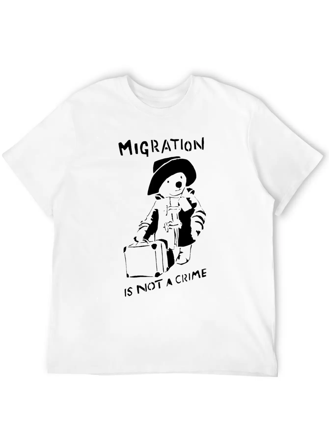Graffiti Tshirt Migration Is Not A Crime Shirts Unisex Casual T-Shirt – Clean Design For Daily Comfort