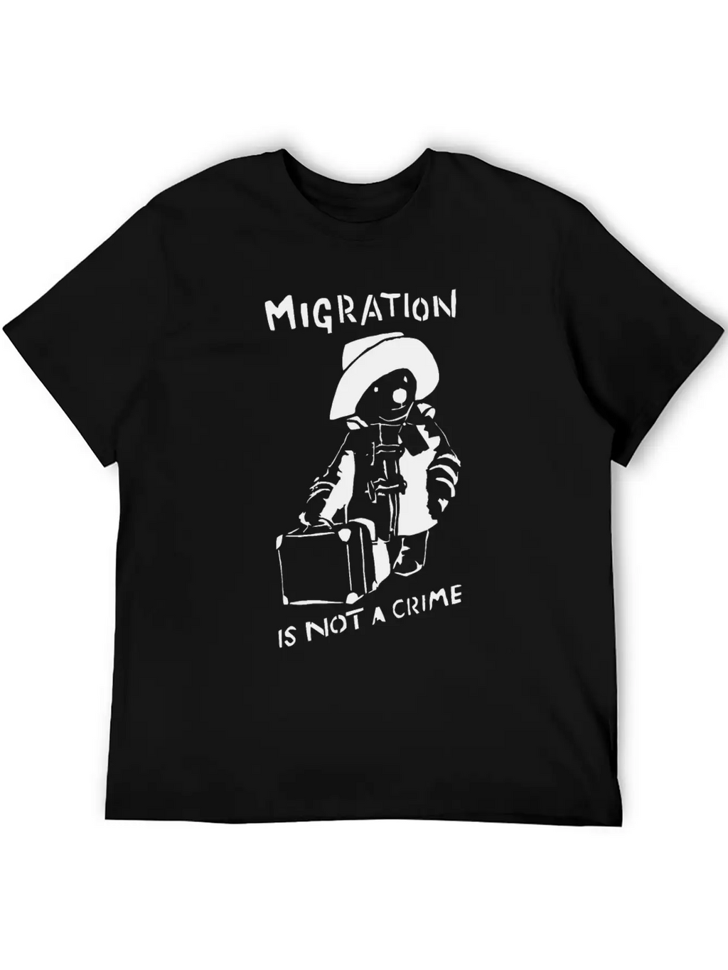 Graffiti Tshirt Migration Is Not A Crime Shirts Unisex Casual T-Shirt – Clean Design For Daily Comfort