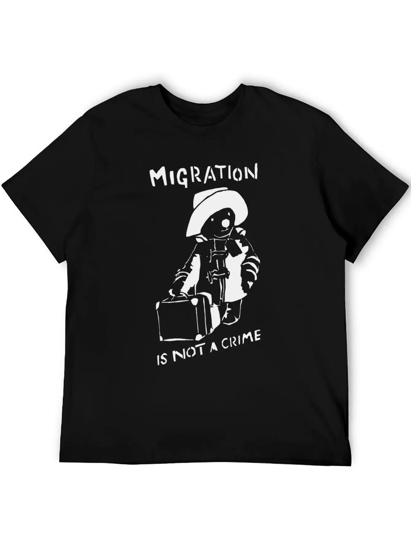 Graffiti Tshirt Migration Is Not A Crime Shirts Unisex Casual T-Shirt – Clean Design For Daily Comfort