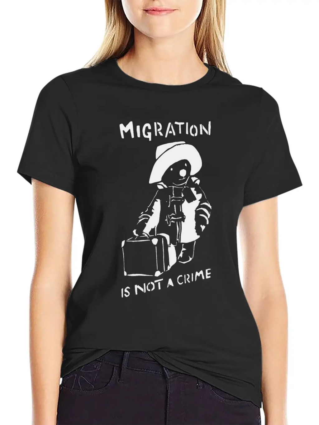 Graffiti Tshirt Migration Is Not A Crime Shirts Unisex Casual T-Shirt – Clean Design For Daily Comfort