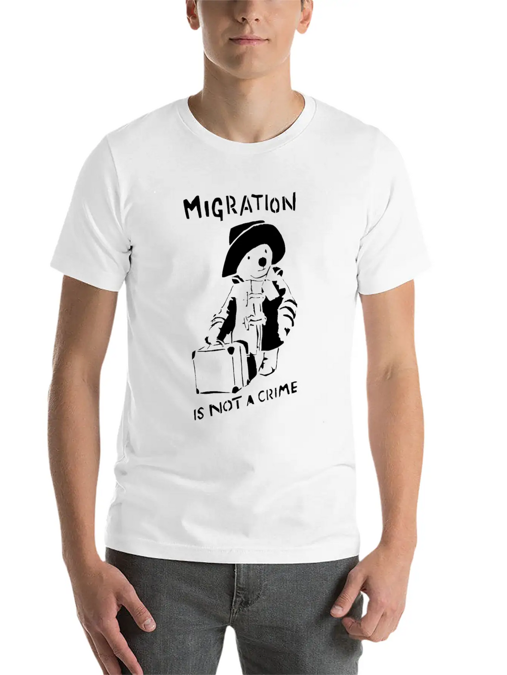 Graffiti Tshirt Migration Is Not A Crime Shirts Unisex Casual T-Shirt – Clean Design For Daily Comfort