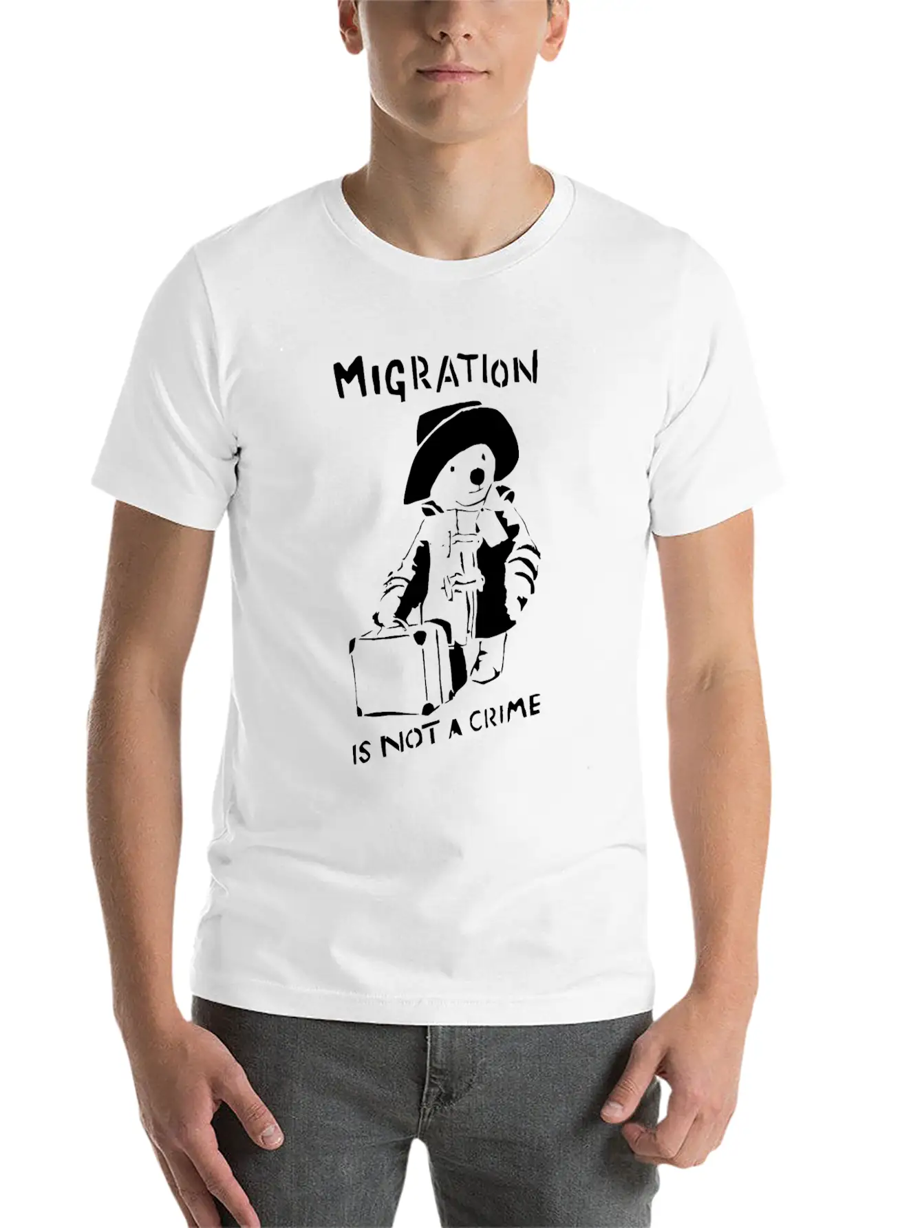 Graffiti Tshirt Migration Is Not A Crime Shirts Unisex Casual T-Shirt – Clean Design For Daily Comfort