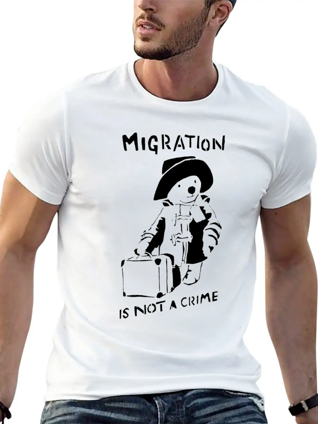 Graffiti Tshirt Migration Is Not A Crime Shirts Unisex Casual T-Shirt – Clean Design For Daily Comfort
