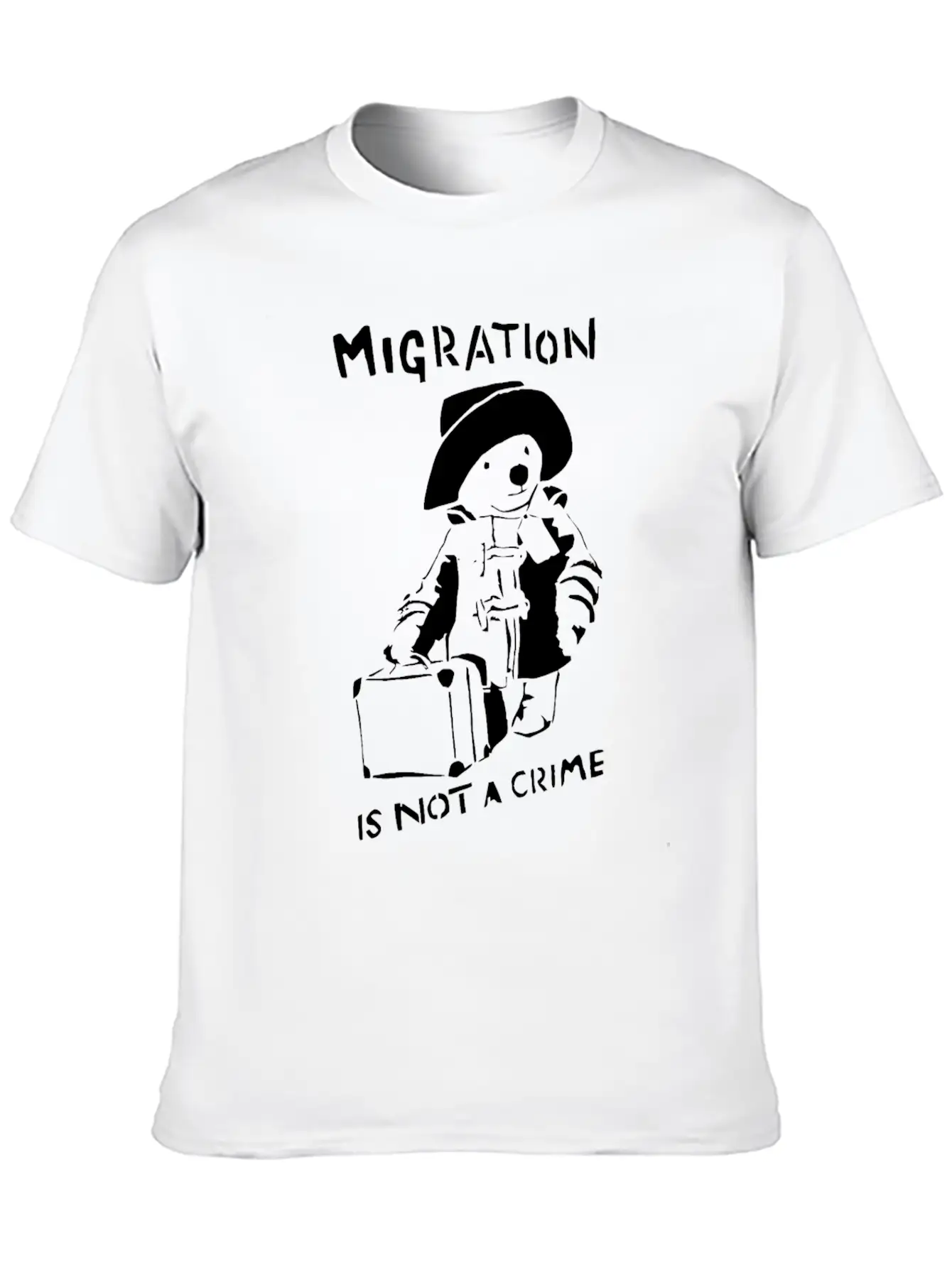 Graffiti Tshirt Migration Is Not A Crime Shirts Unisex Casual T-Shirt – Clean Design For Daily Comfort