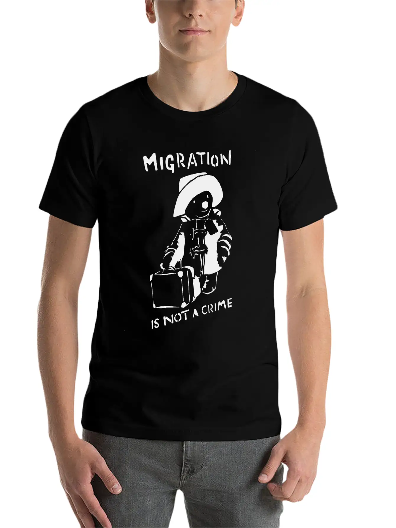 Graffiti Tshirt Migration Is Not A Crime Shirts Unisex Casual T-Shirt – Clean Design For Daily Comfort