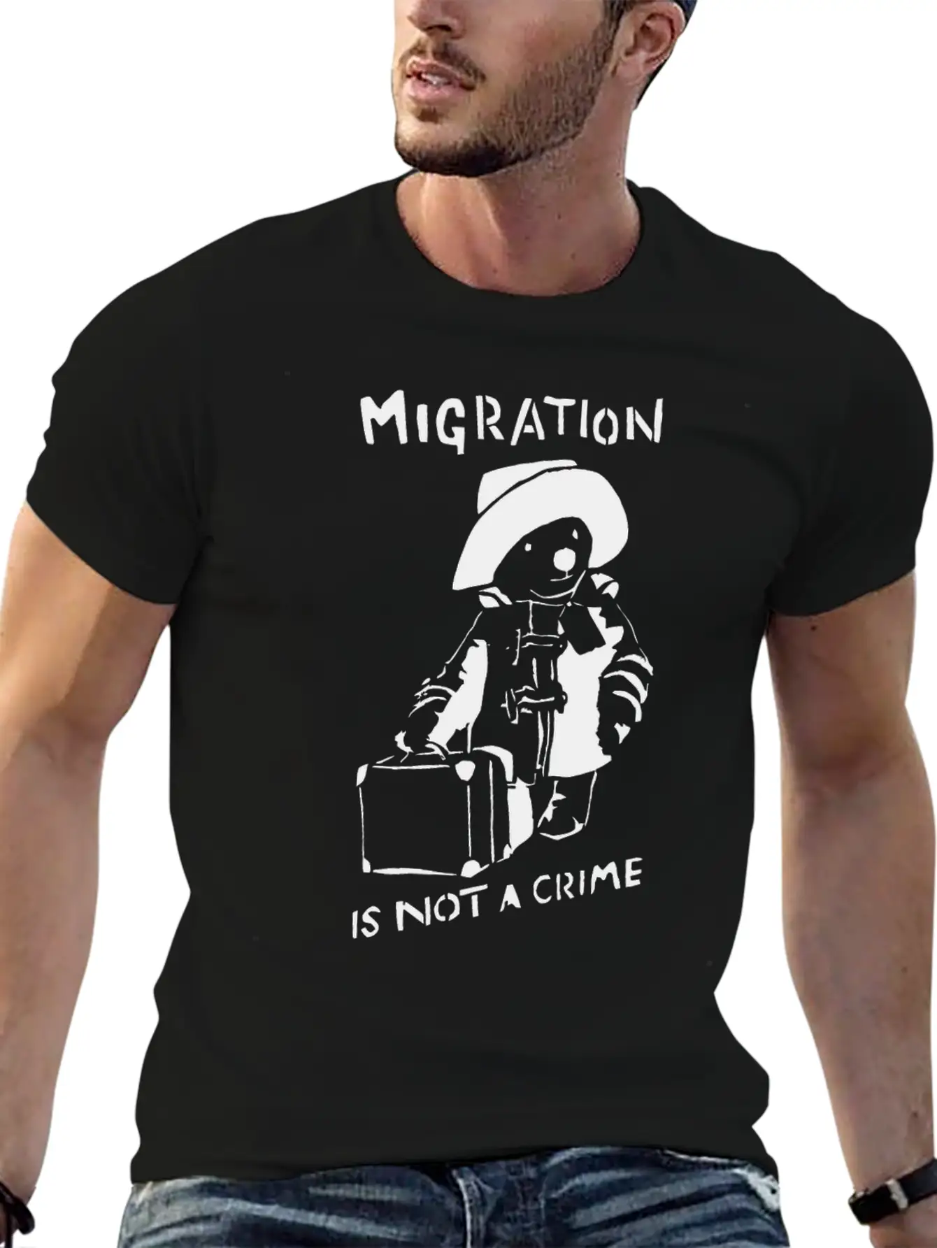 Graffiti Tshirt Migration Is Not A Crime Shirts Unisex Casual T-Shirt – Clean Design For Daily Comfort