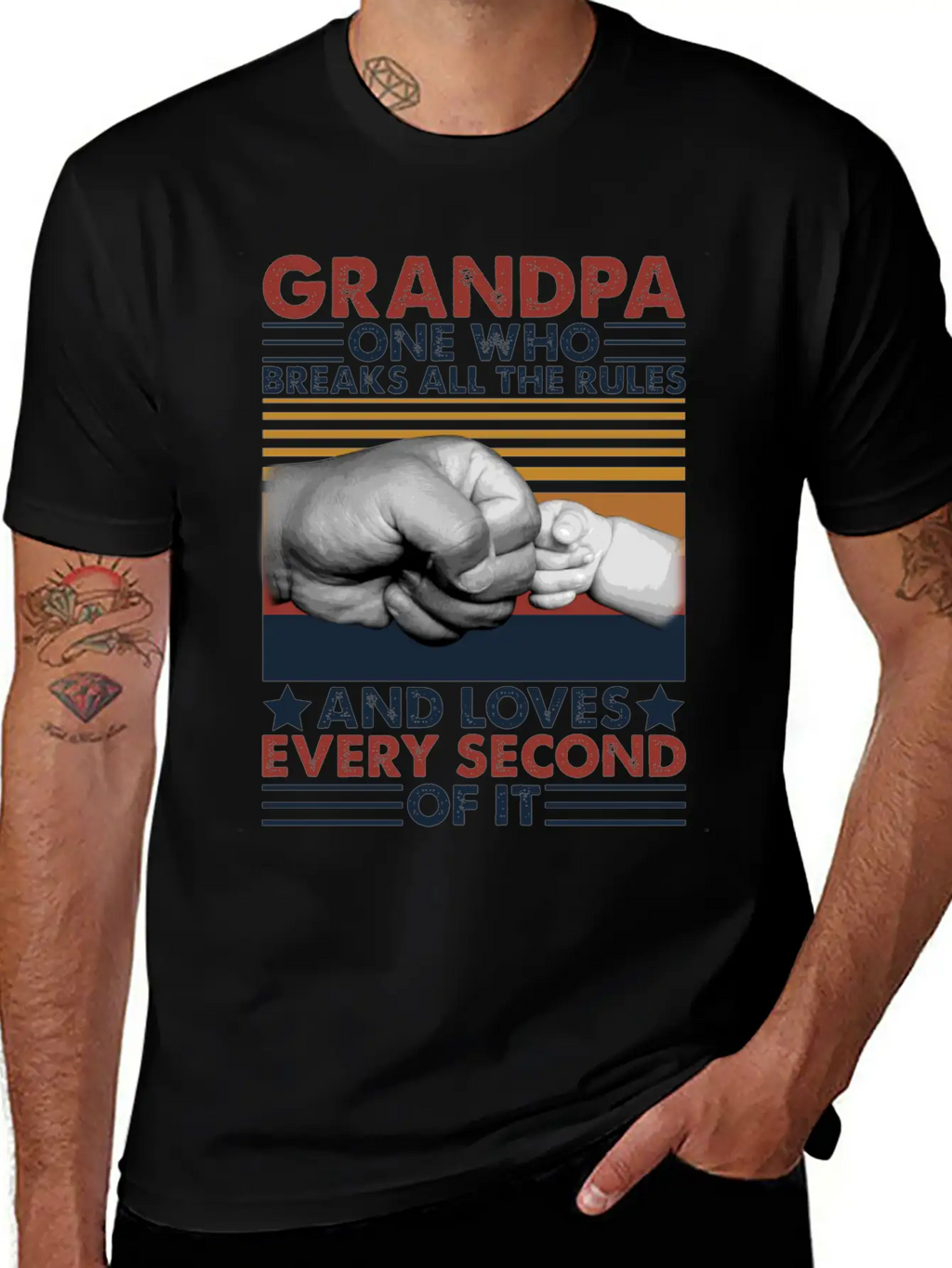 Grandpa One Who Breaks All The Rules Loves Breathable Graphic T-Shirt – Perfect For Casual Days