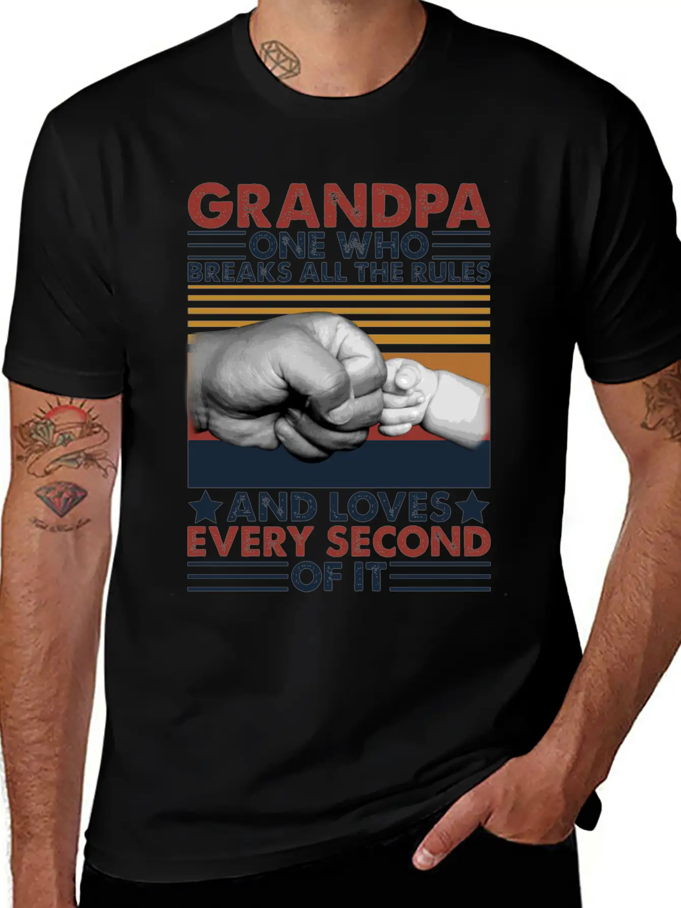 Grandpa One Who Breaks All The Rules Loves Breathable Graphic T-Shirt – Perfect For Casual Days