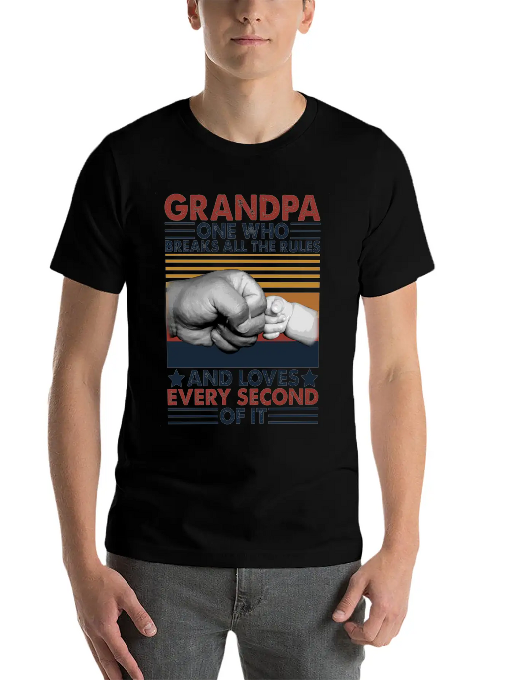 Grandpa One Who Breaks All The Rules Loves Breathable Graphic T-Shirt – Perfect For Casual Days